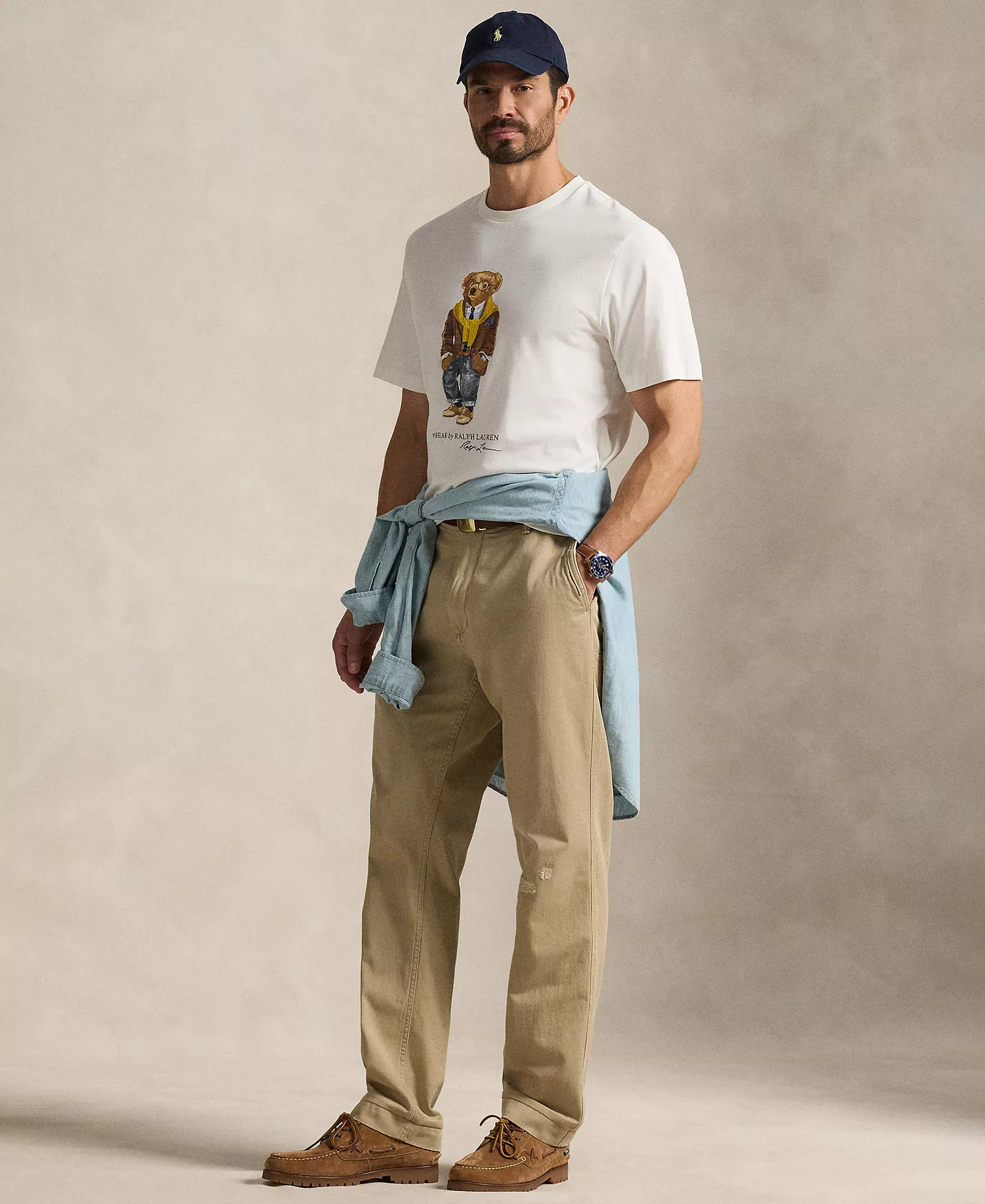 Men's Big & Tall Crewneck Bear Graphic T-Shirt - Nevis/hudson valley bear - 2LT