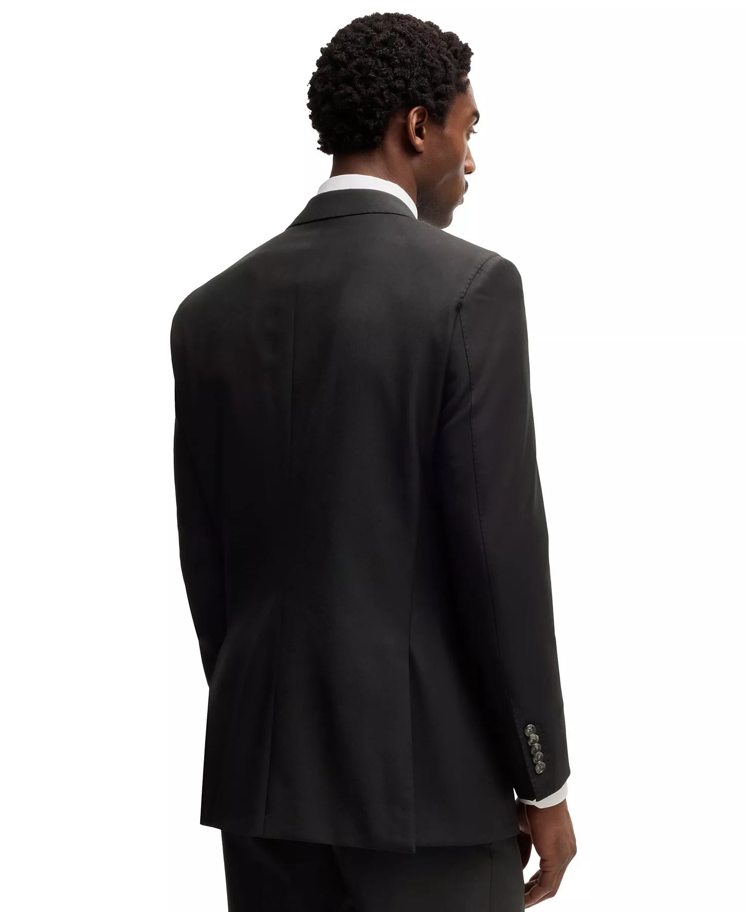 Men's Virgin Wool Slim-Fit Jacket - Black - 34R