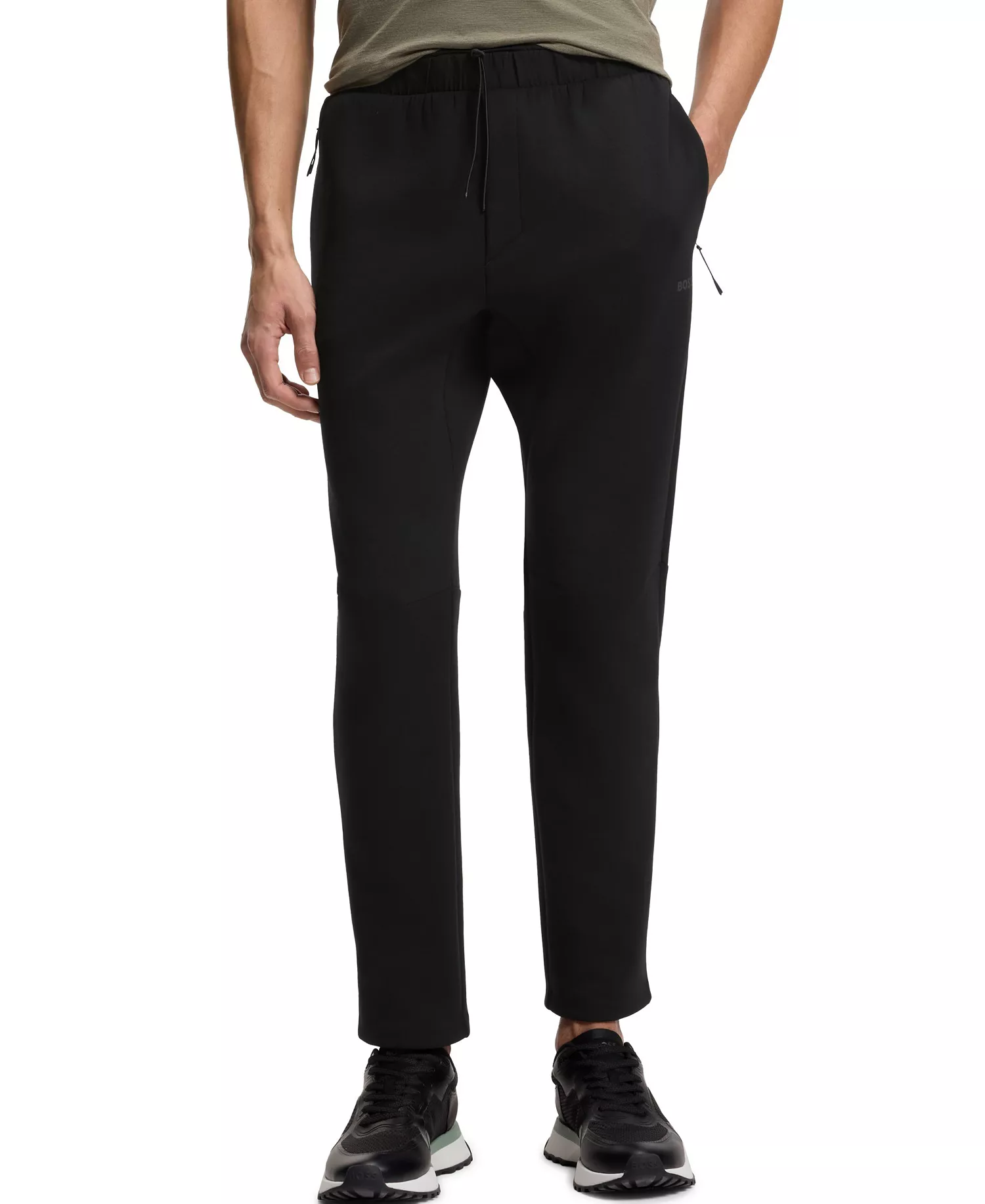 Men's Reflective Details Regular-Fit Tracksuit Pants - Black - L