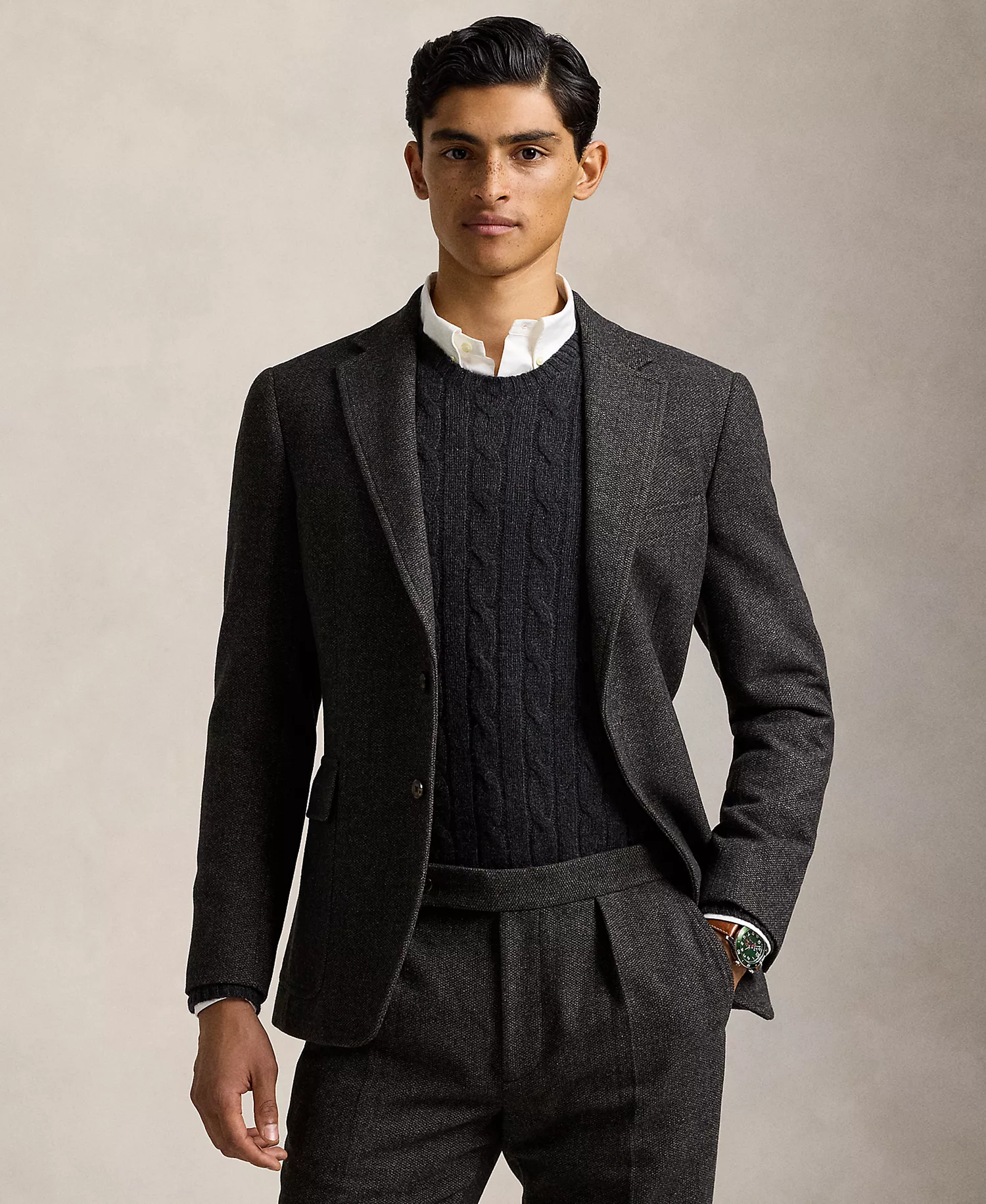 Men's Polo Modern Birdseye Twill Sport Coat - Chr Mu - 46R