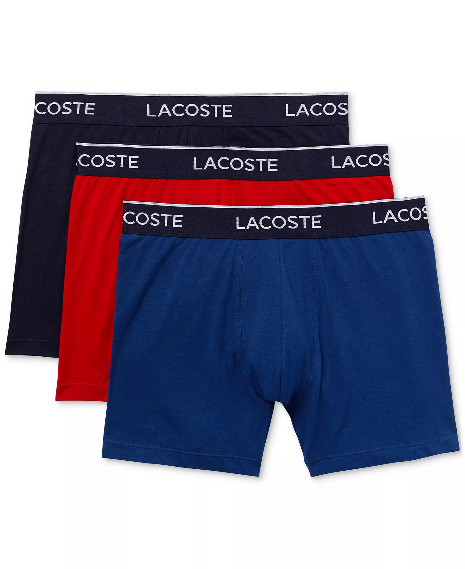 Men's 3-Pack Regular Fit Logo Waistband Boxer Briefs - NAVY BLUE - L