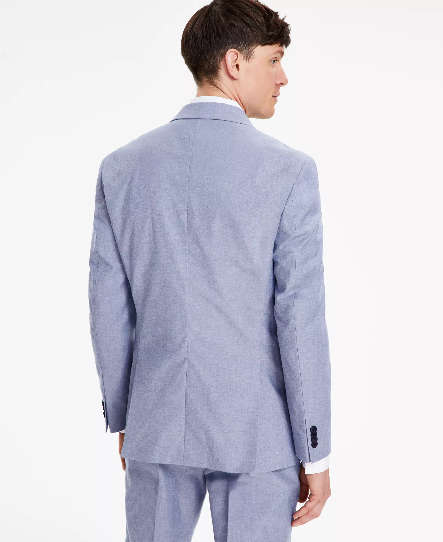 Men's Modern-Fit TH Flex Stretch Chambray Suit Separates - Blue - 36R