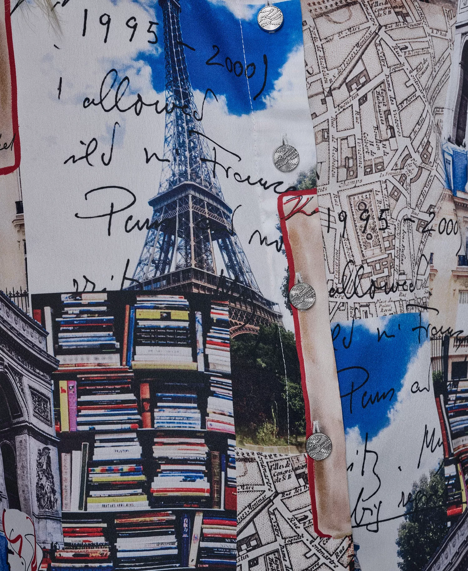 Women's Short-Sleeve Allover City Scene Top - Soft White/cartouche Multi - M