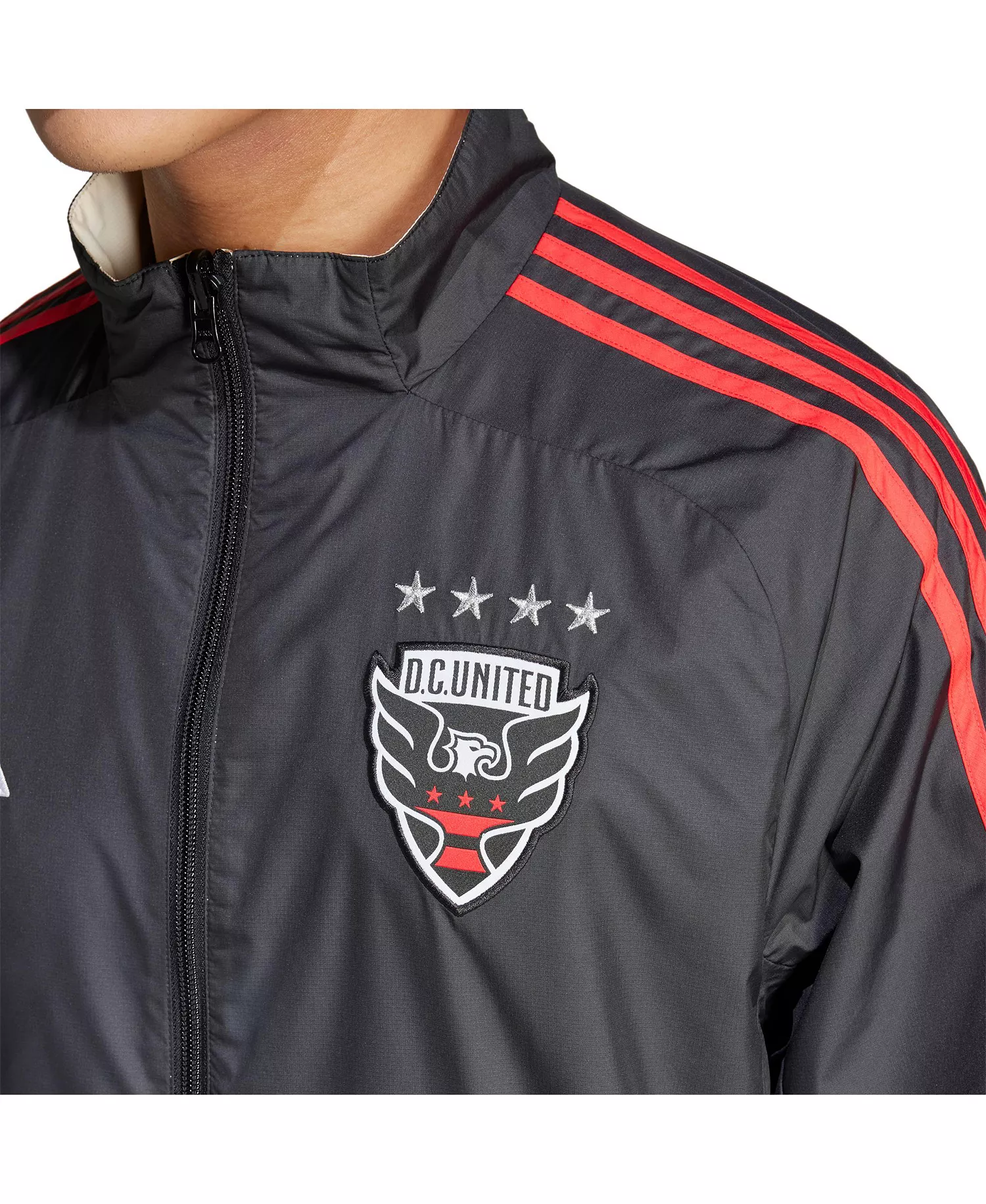 Men's Black/White D.C. United 2025 Anthem Reversible Full-Zip Jacket - Black, White - 2XL