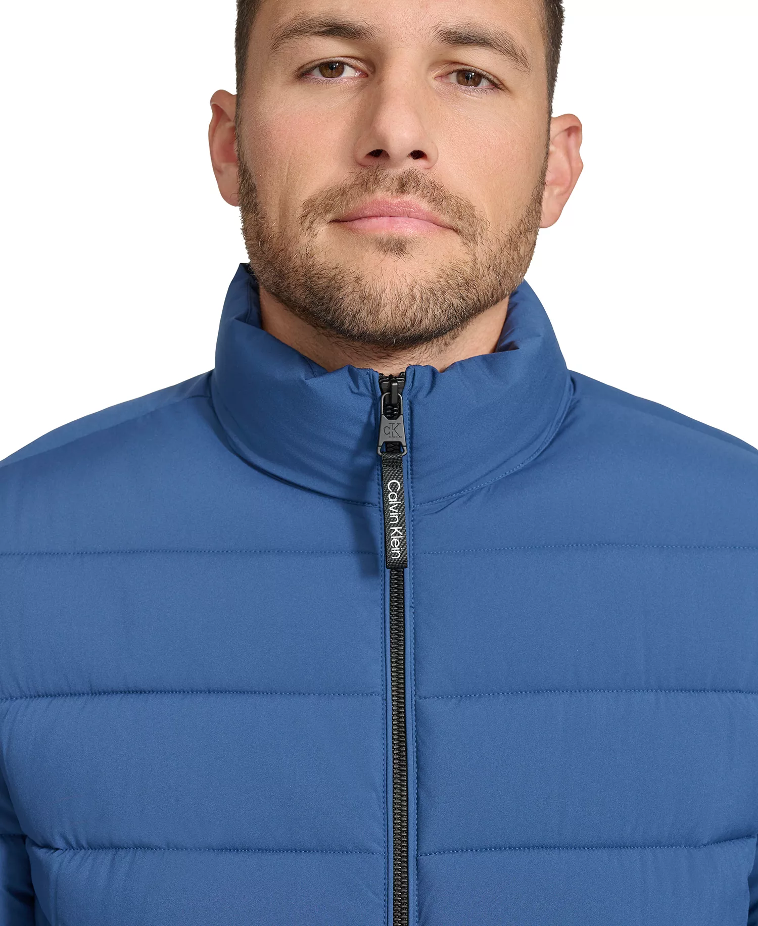 Men's Quilted Infinite Stretch Water-Resistant Puffer Jacket - Blue - 2XL