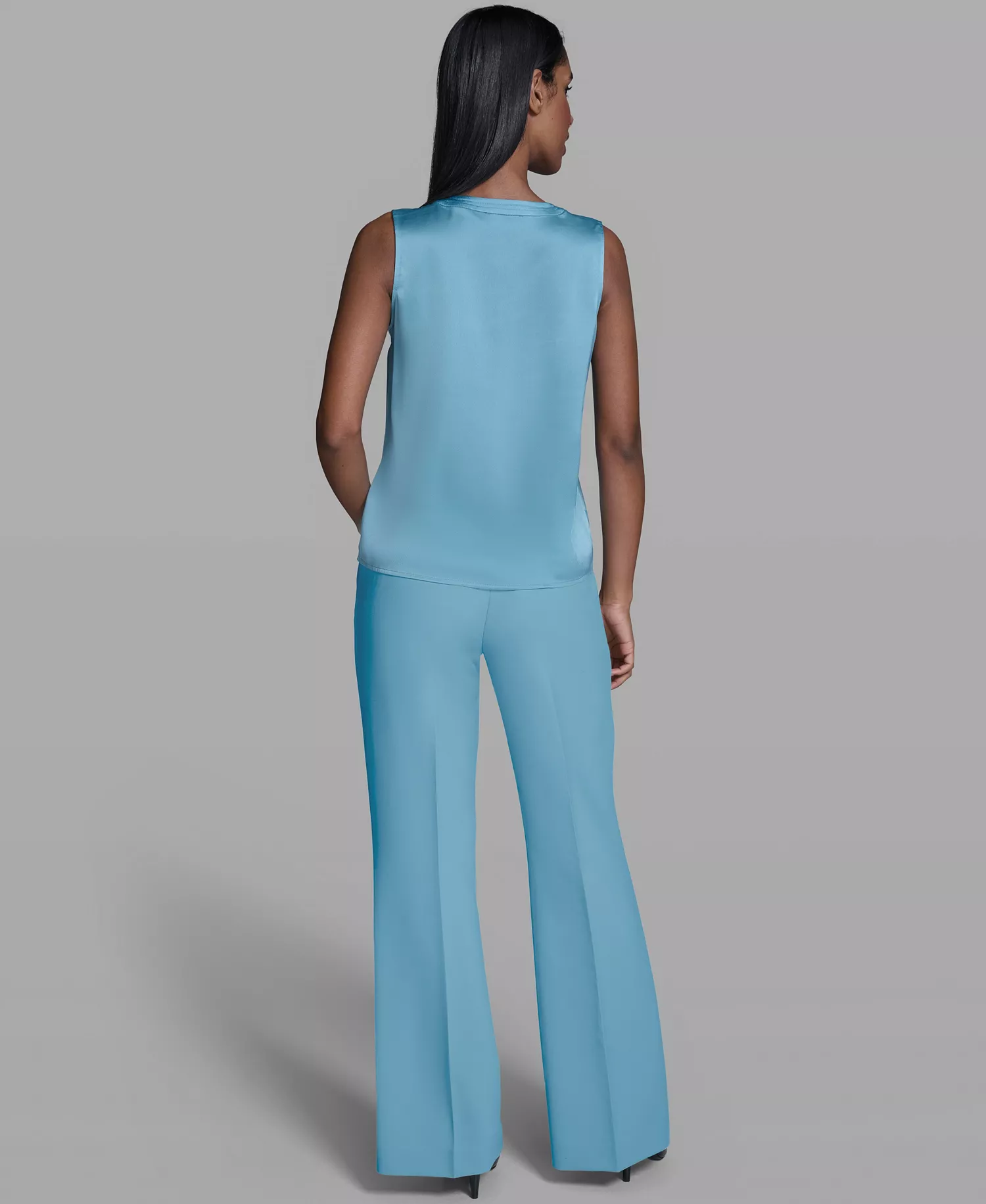 Women's Geo V-Neck Camisole - Aqua Mist - L