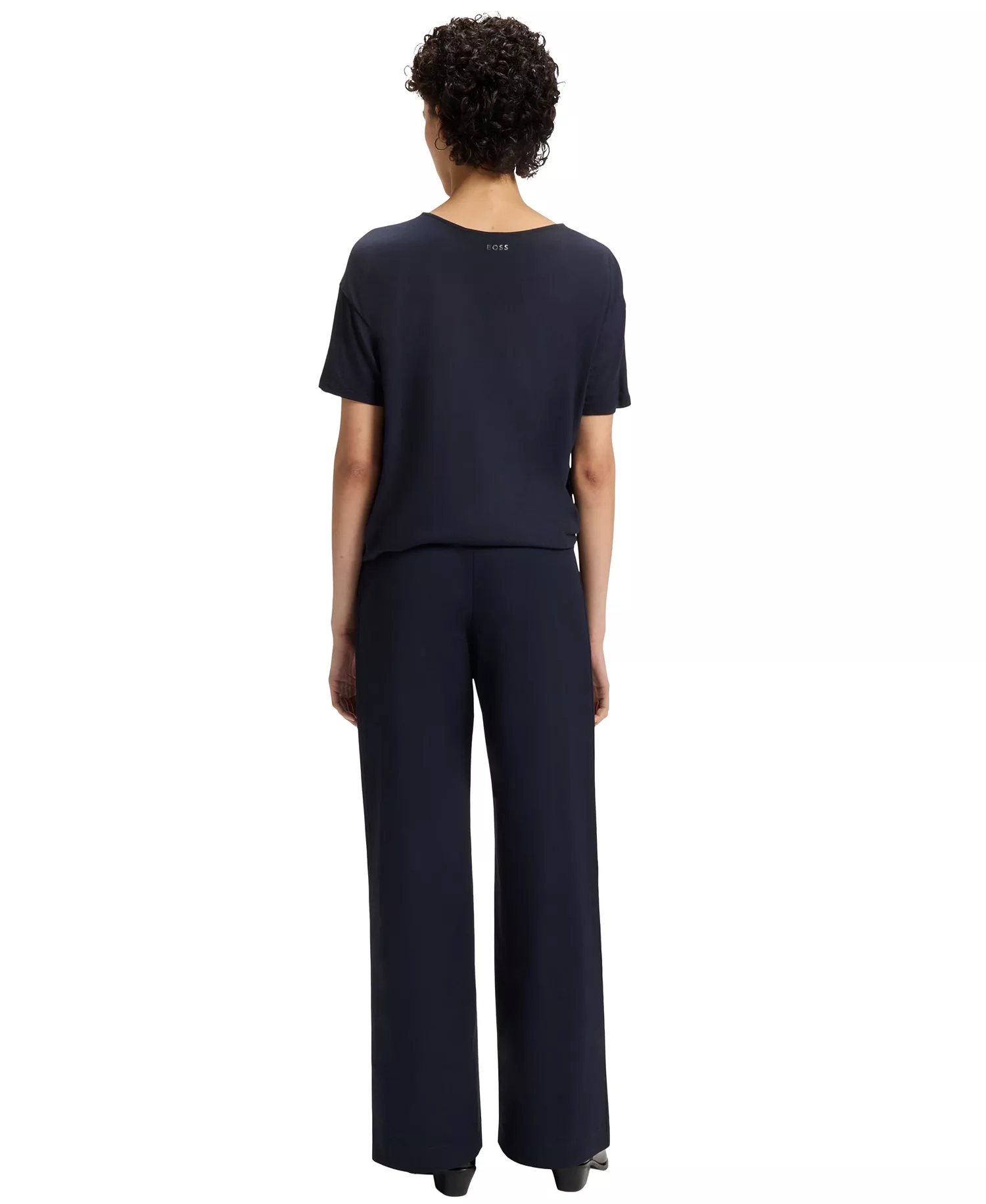 Women's Stretch-Silk Regular-Fit T-Shirt - Dark Blue - XS