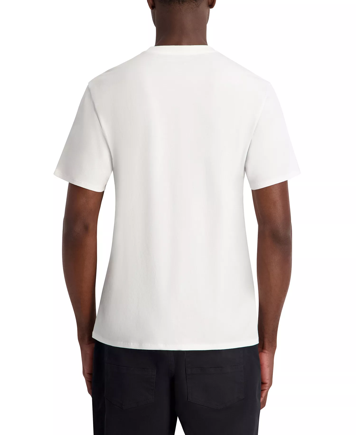 Men's Solid Logo Tape Crewneck T-Shirt - White - 2XL