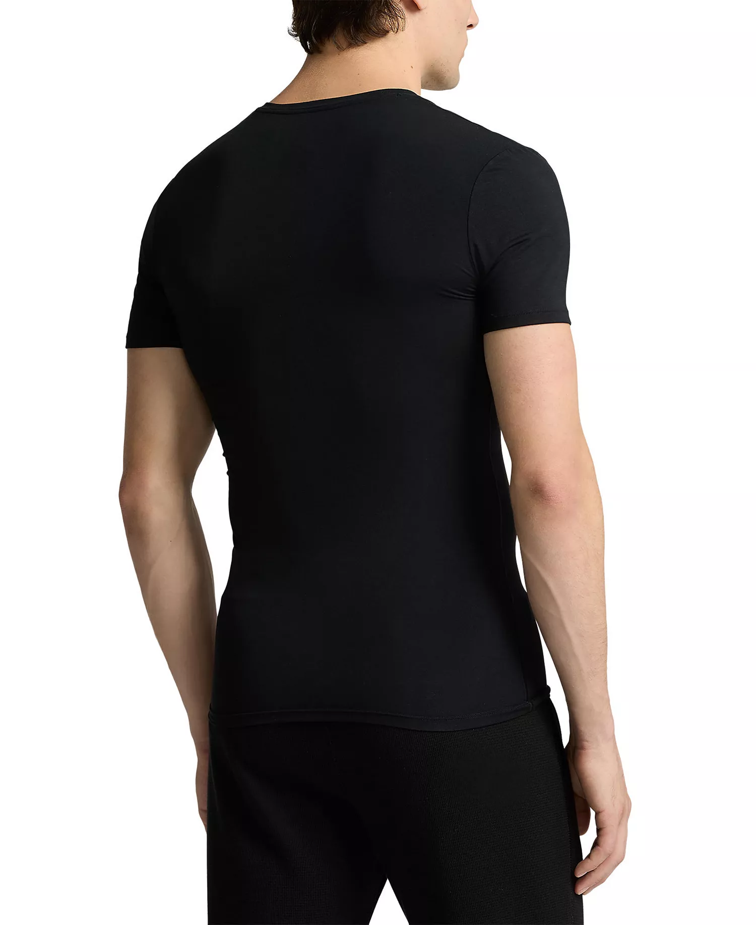 Men's 2-Pack Perfect Flex V-Neck T-Shirts - Polo Black - L