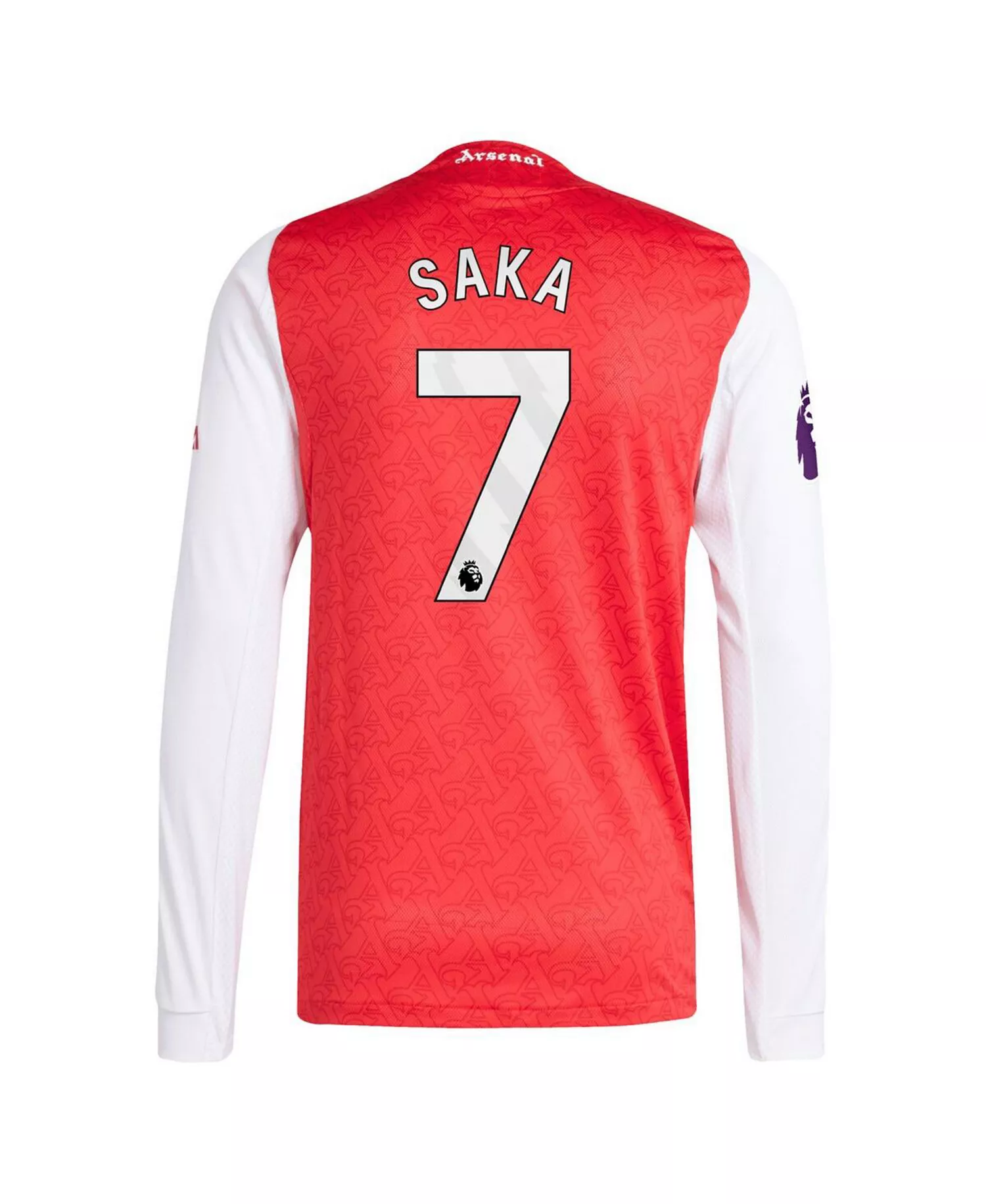 Men's Bukayo Saka Red Arsenal 2025/26 Home Authentic Long Sleeve Player Jersey - Red - 2XL