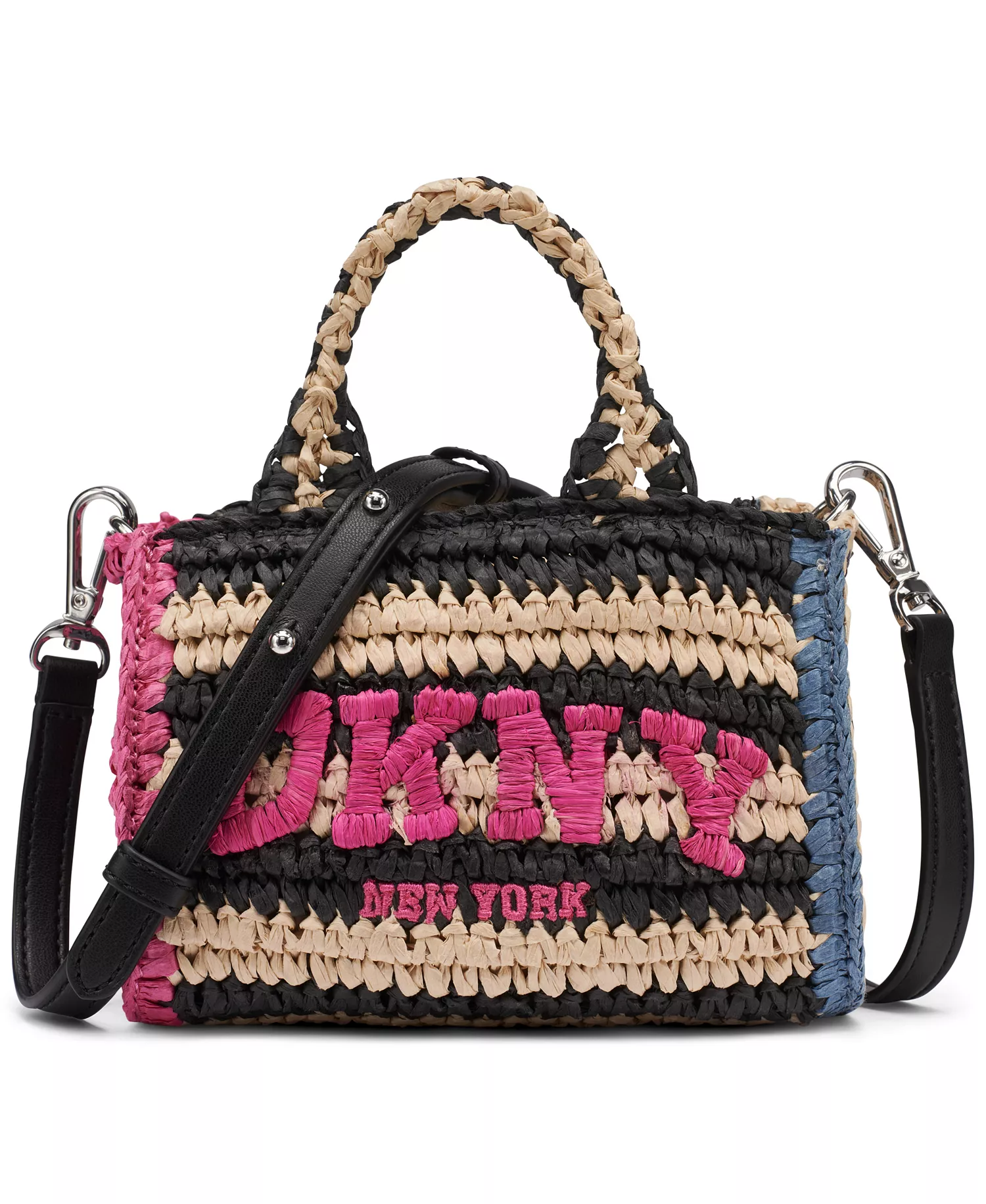 Hadlee Mini Woven Crossbody Bag - Hot Pink Combo - No Size
