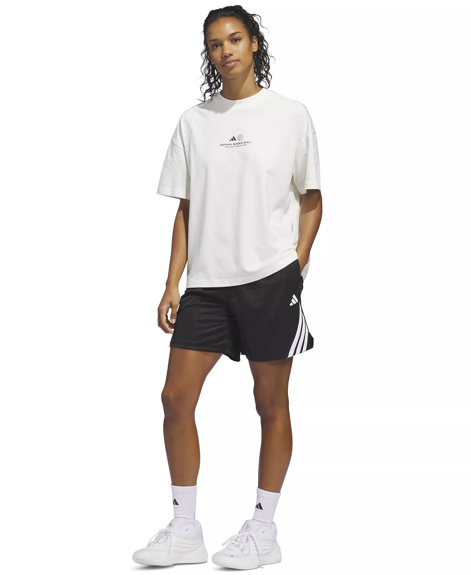 Women's 3-Stripe Basketball Shorts - Black - 2XL