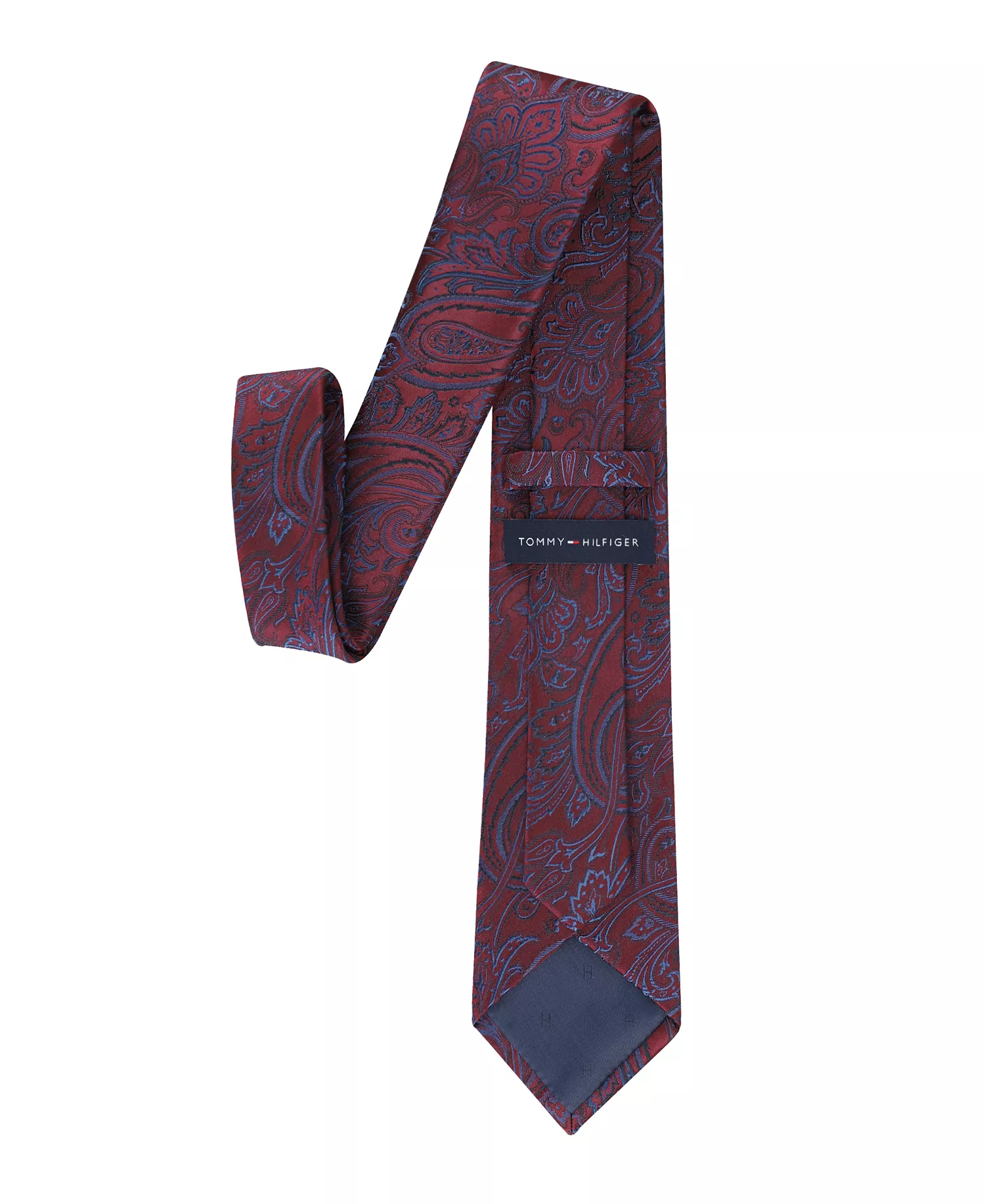 Men's Silky Paisley Pattern Classic Tie - Red - ONE SIZE