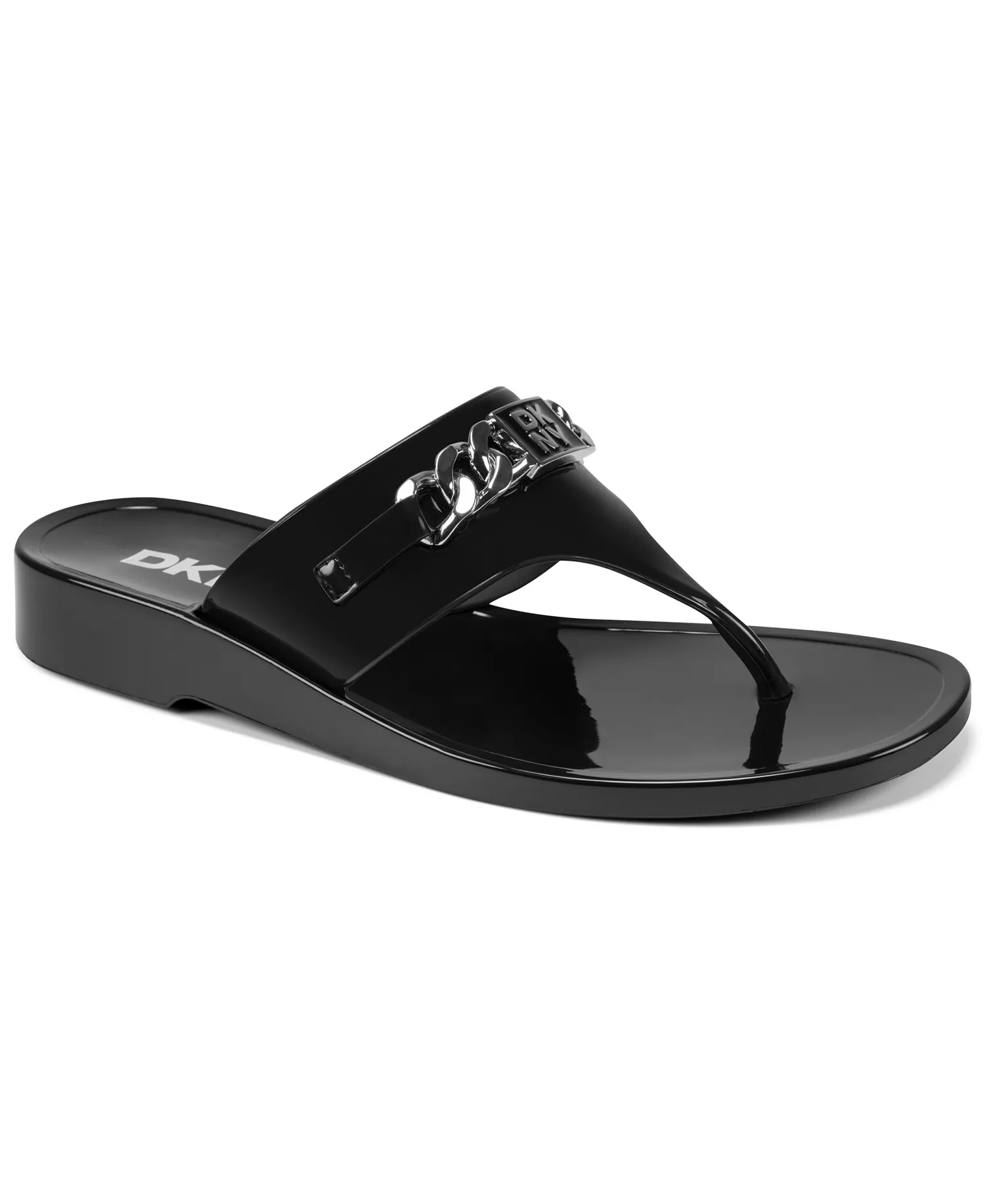 Women's Vasi Thong Jelly Flat Sandals - Black - 10M