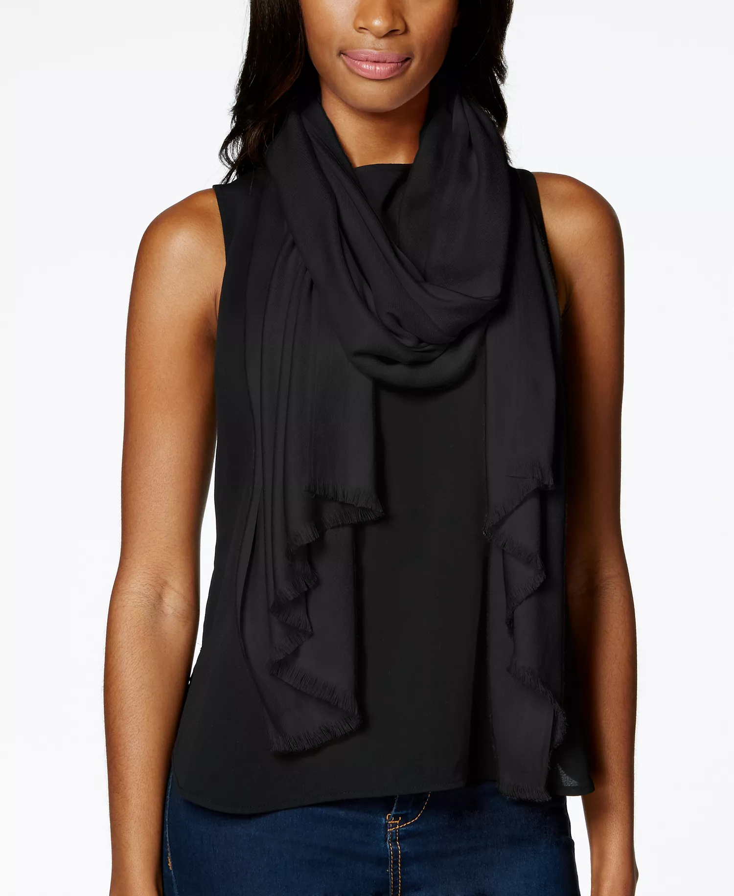 Wrap & Scarf in One, Created for Macy's - Black - ONE SIZE