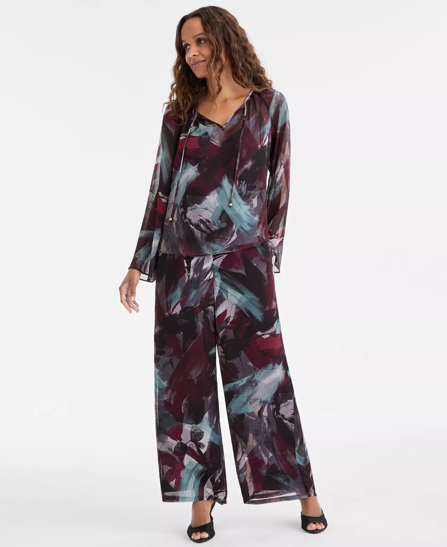 Petite Tie-Front Top, Macy's Exclusive - Remi Blooms - P/M