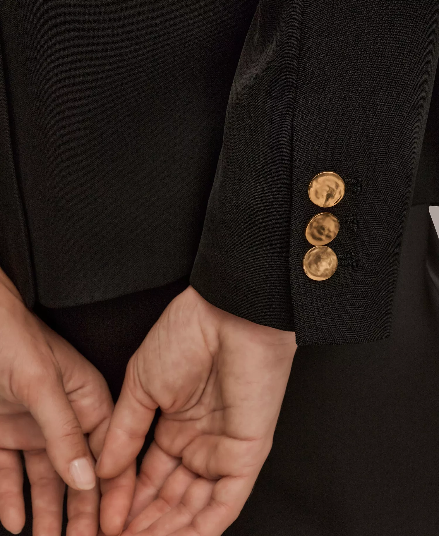 Women's Mixed Media Collarless Jacket, Regular & Petites - Black - 0