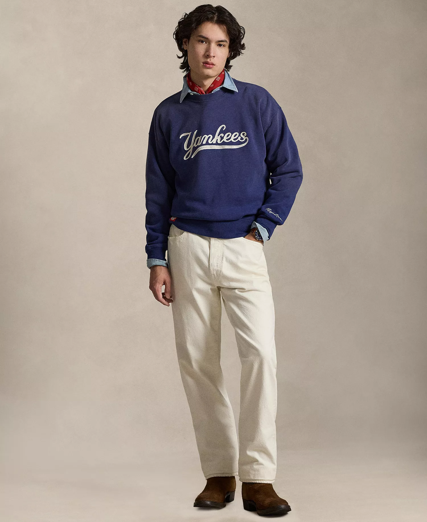 Men's Yankees Embroidered Fleece Sweatshirt - Freshwater - 2XL