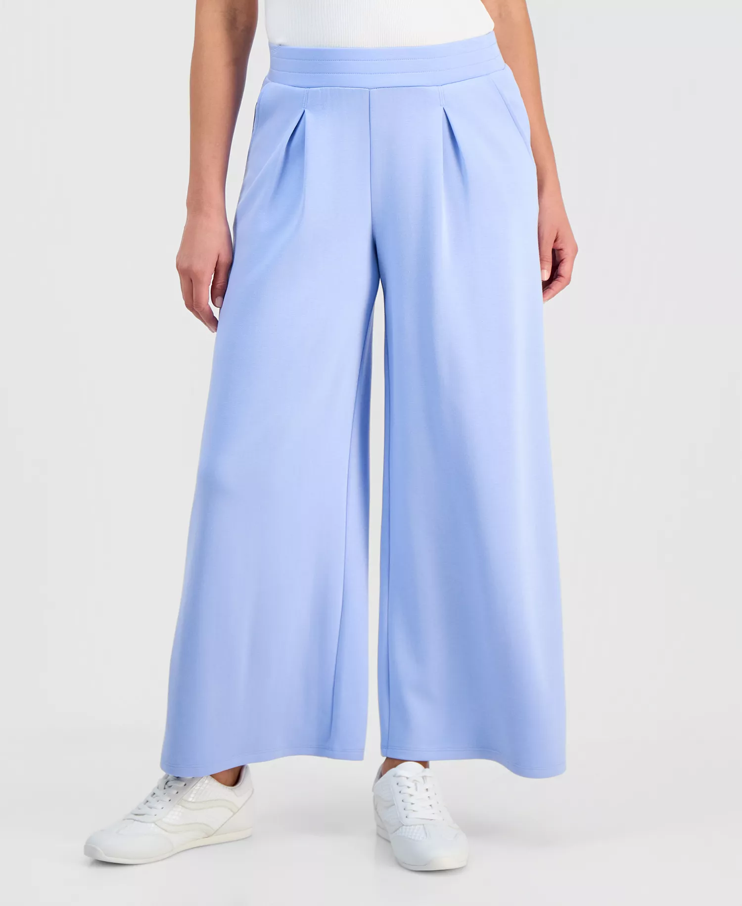 Petite High-Rise Wide-Leg Sweatpants, Macy's Exclusive   - Air Blue - P/L