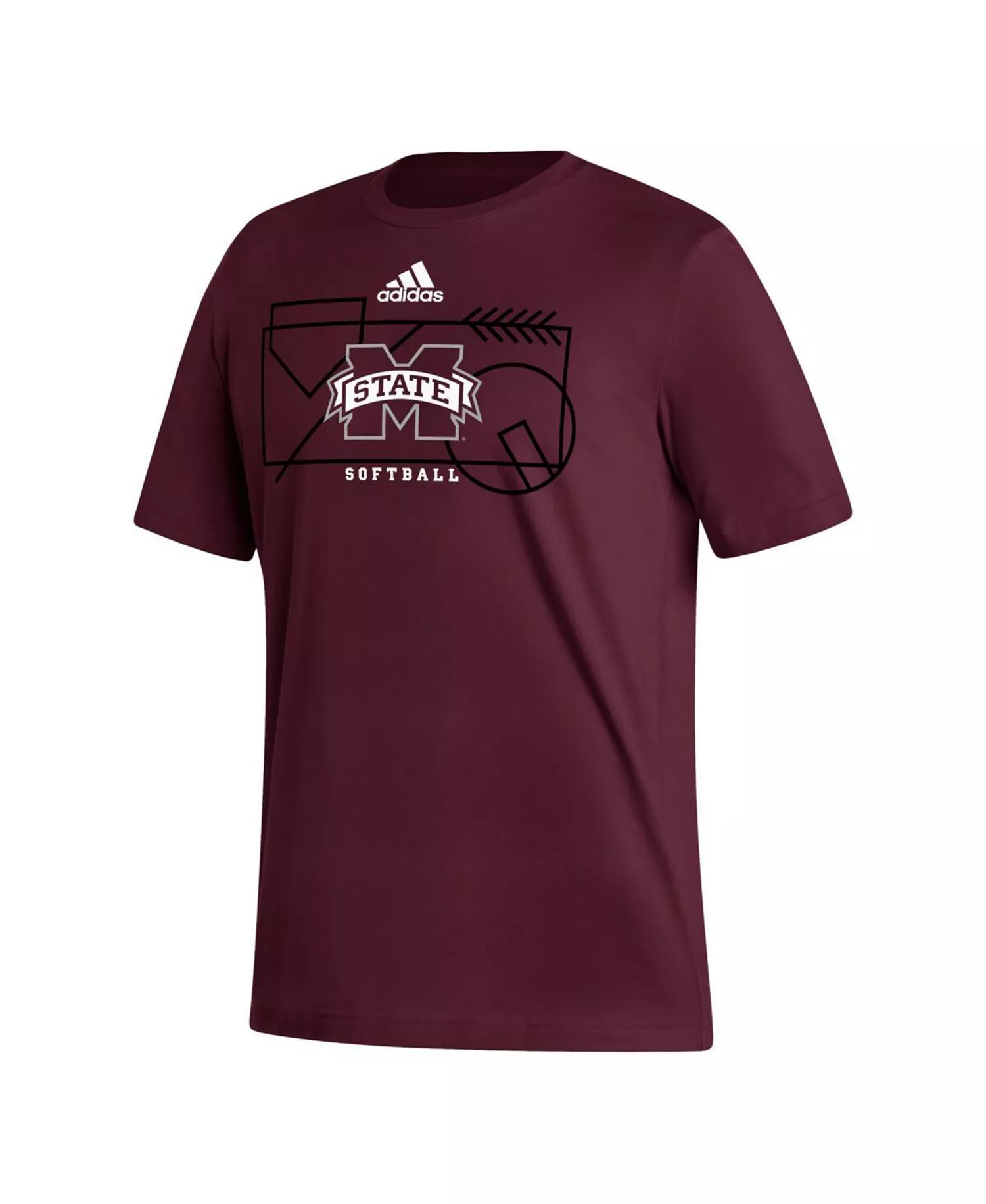 Men's Maroon Mississippi State Bulldogs Locker Lines Softball Fresh T-shirt - Maroon - L