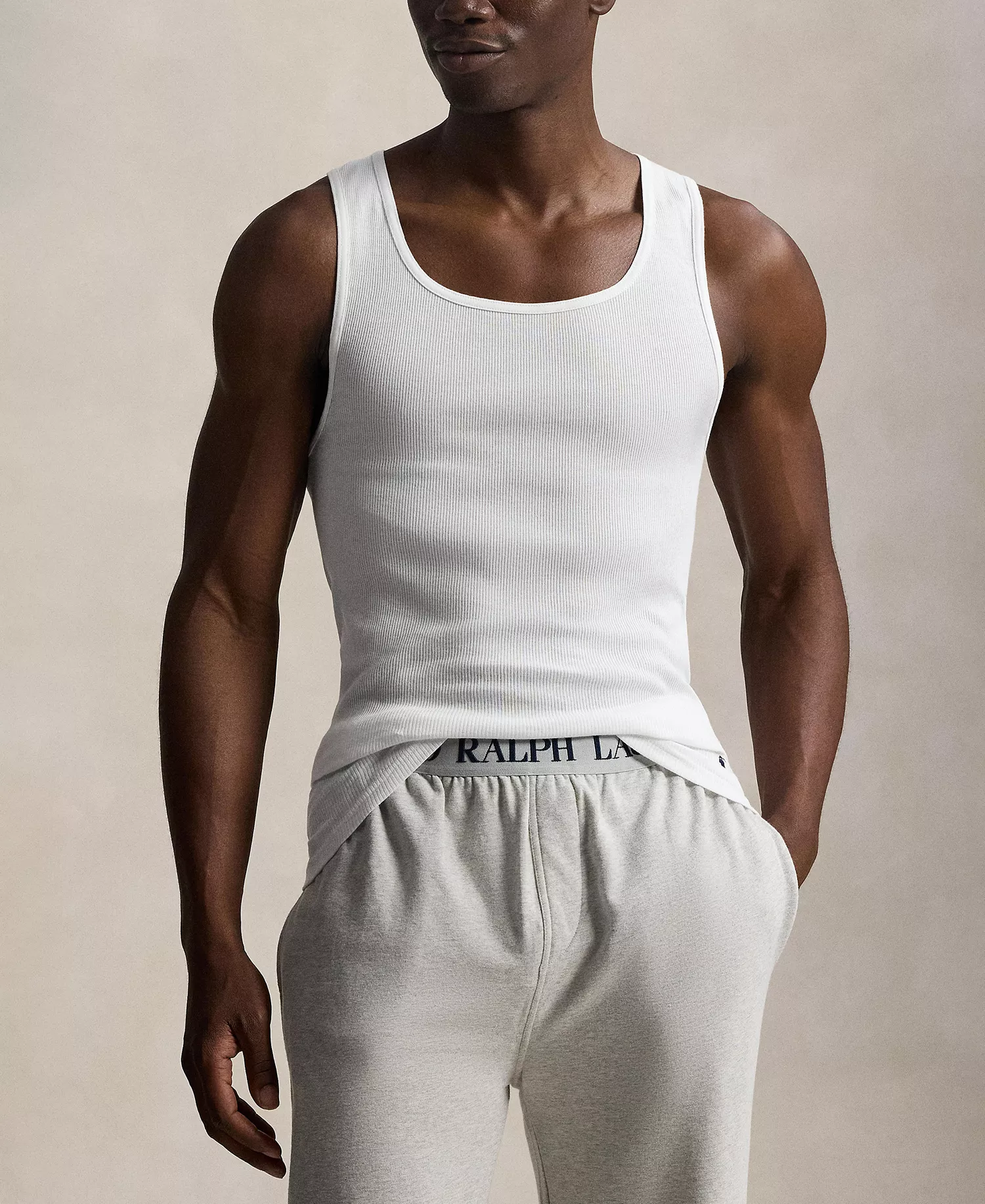 Men's 3-Pack Cotton Classic Tank Tops - White/Raft Green/Office Blue - L