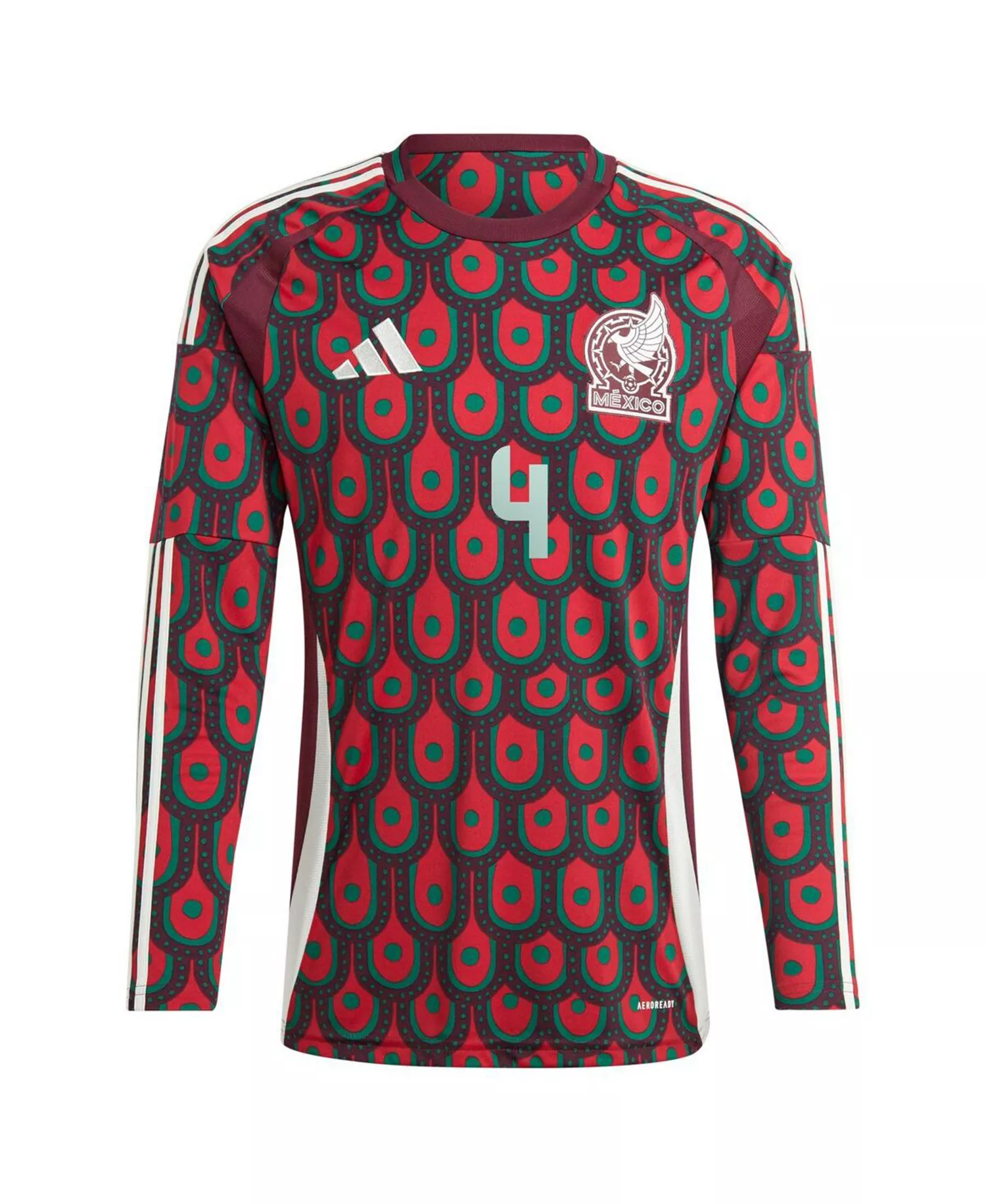 Men's Edson Alvarez Burgundy Mexico National Team 2024 Home Replica Player Long Sleeve Jersey - Burgundy - L