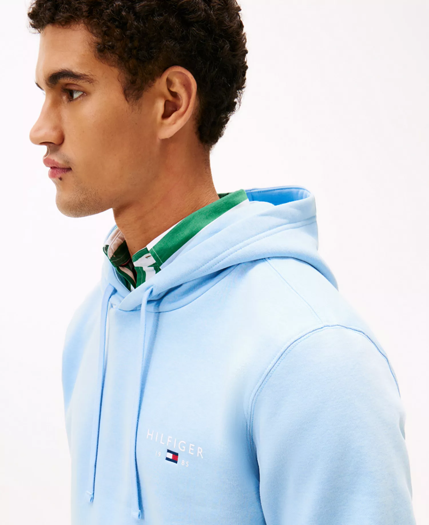 Men's Regular-Fit Brand Love Small Hilfiger Hoodie - Well Water - L