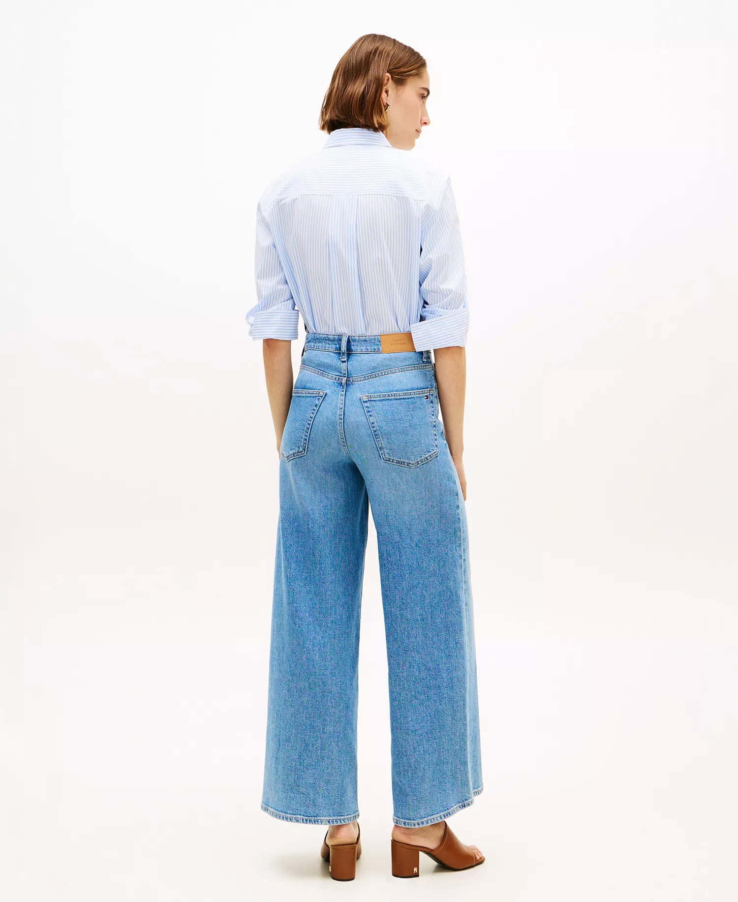 Women's Wide-Leg High-Waist Jeans - Bay Blue - 10