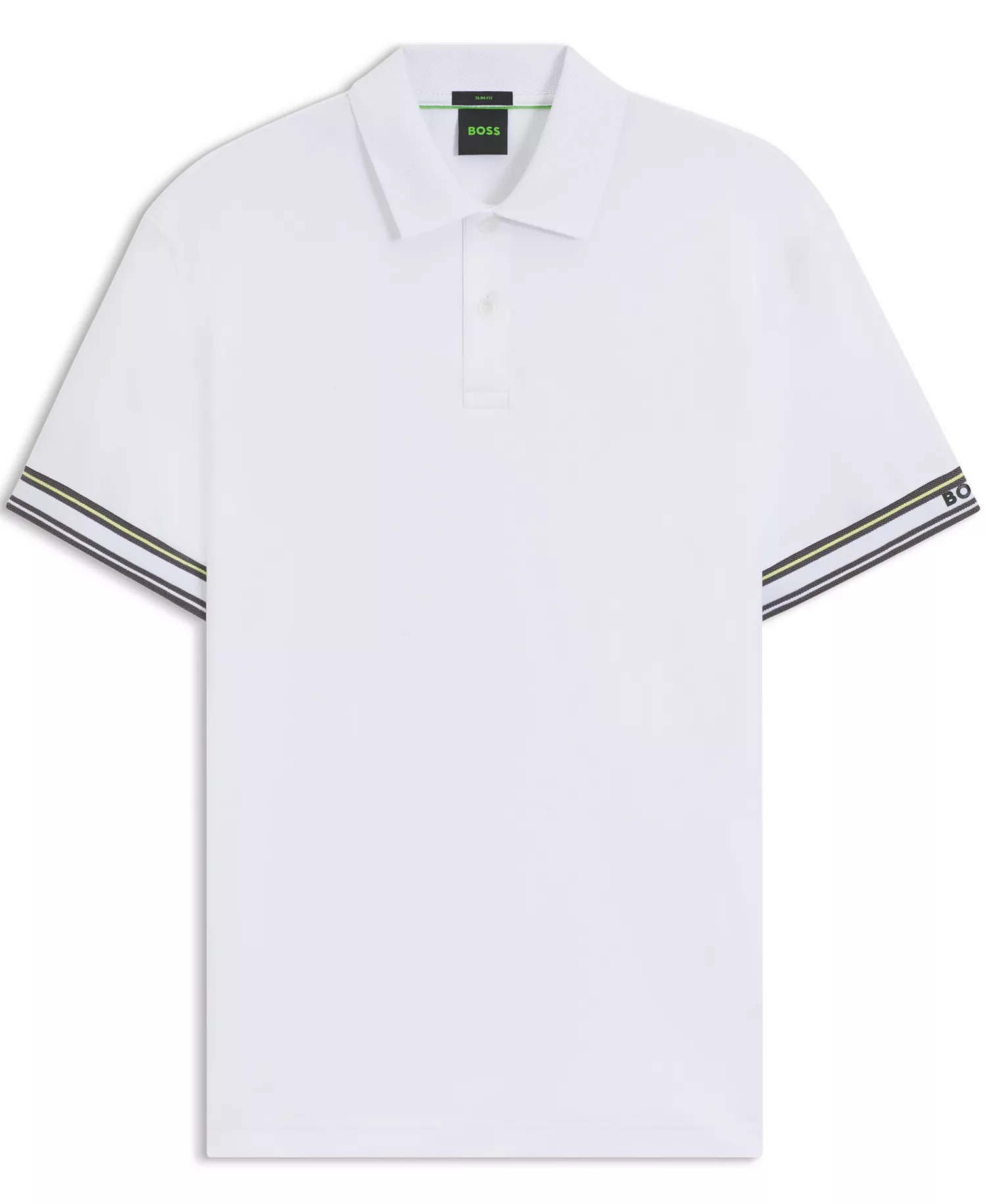 Men's Cotton Slim-Fit Polo Shirt - White - S