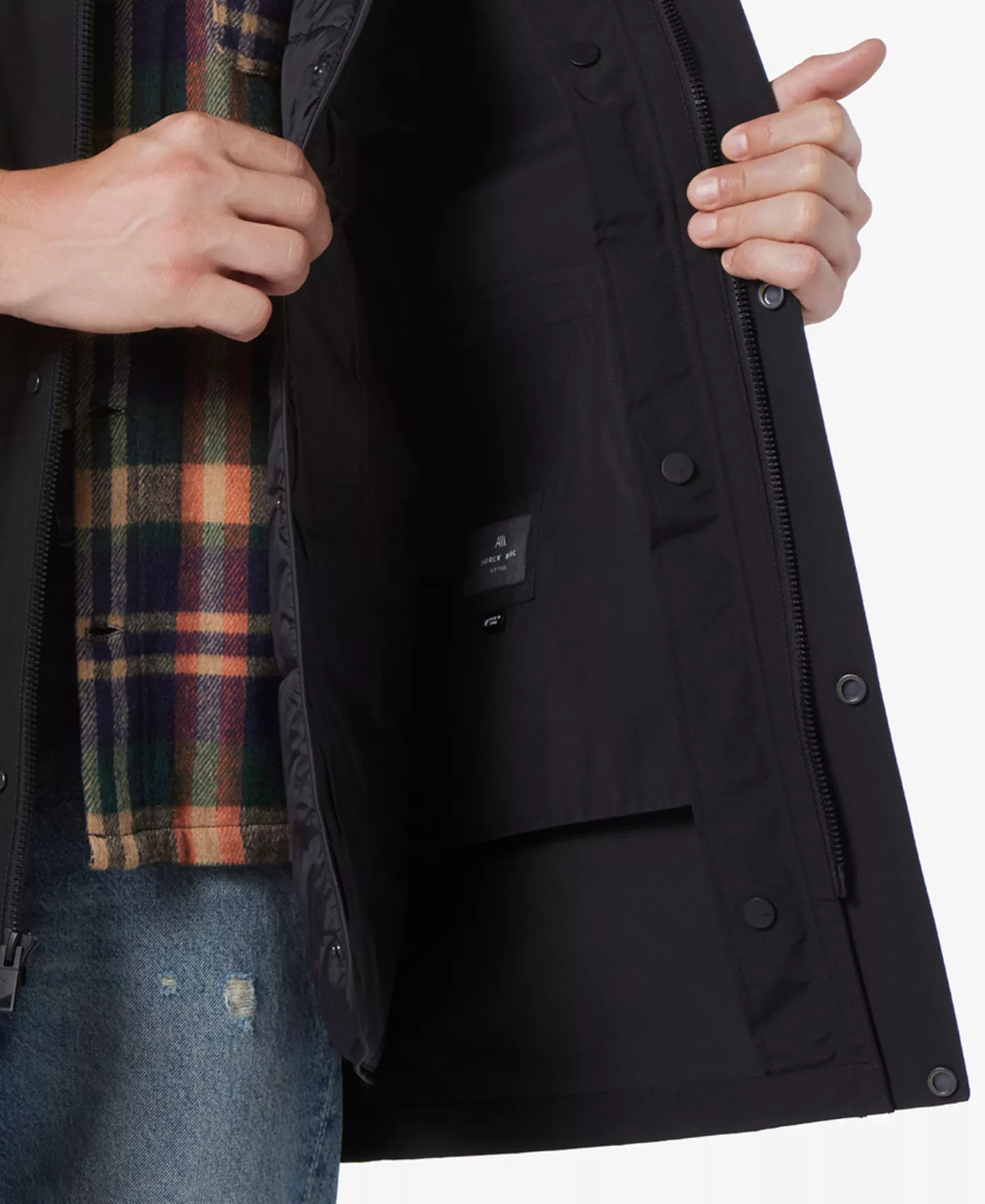 Men's Tucker Oxford Parka with Removable Quilted Liner - Black - M
