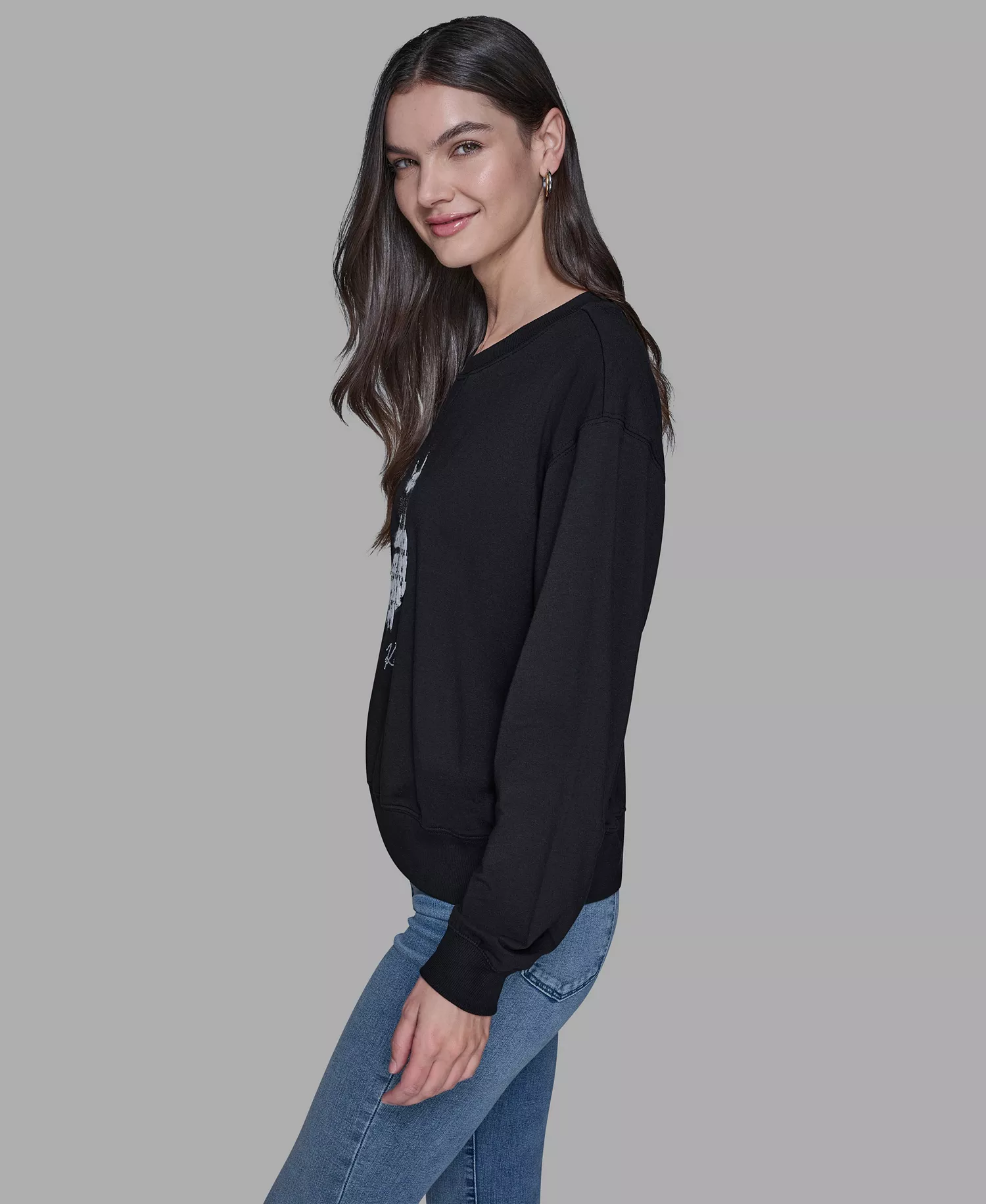 Women's Emoji Choupette Detail Sweater - Black - L