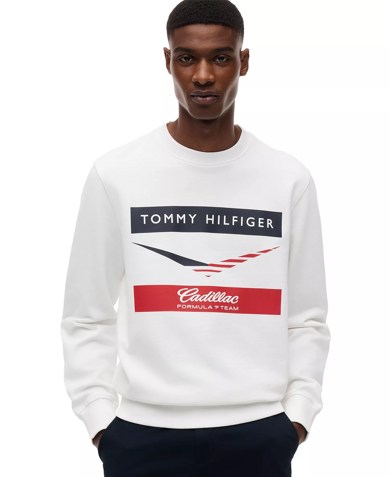 x Cadillac F1® Men's Chevron Logo Crewneck  - White - M