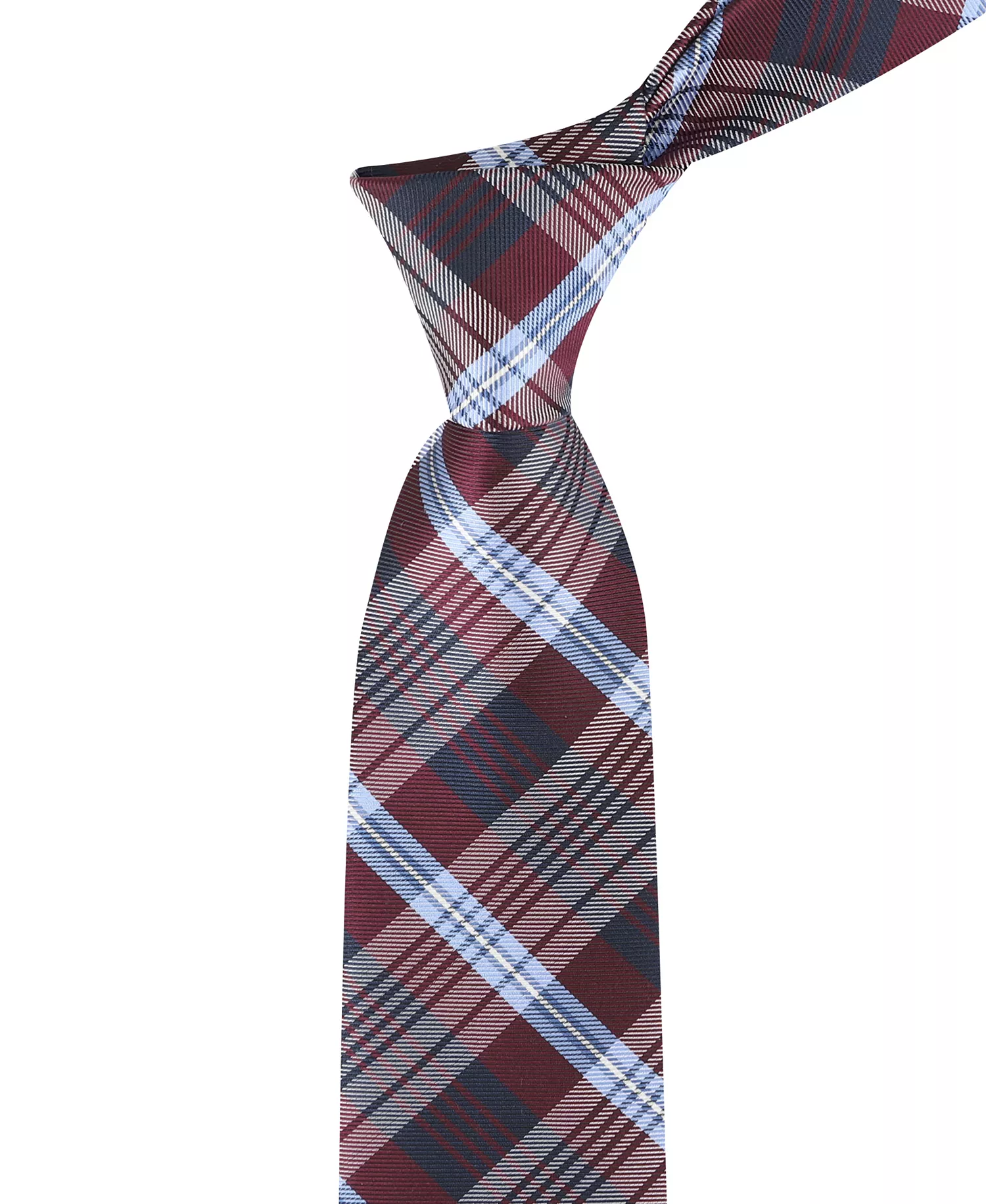Men's Grayson Classic Plaid Tie - Burgundy - ONE SIZE