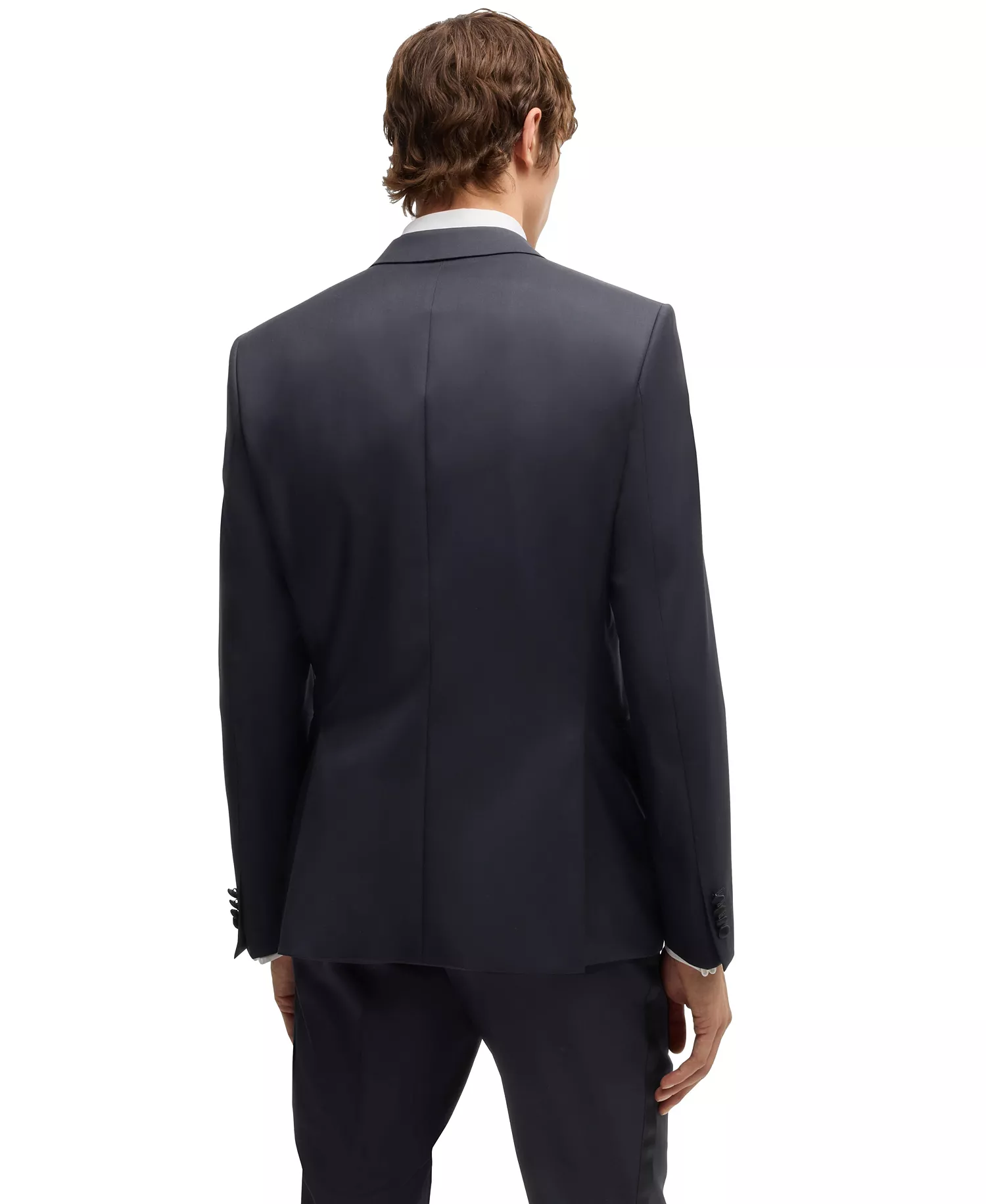 Men's Slim-Fit Tuxedo Jacket - Dark Blue - 34R