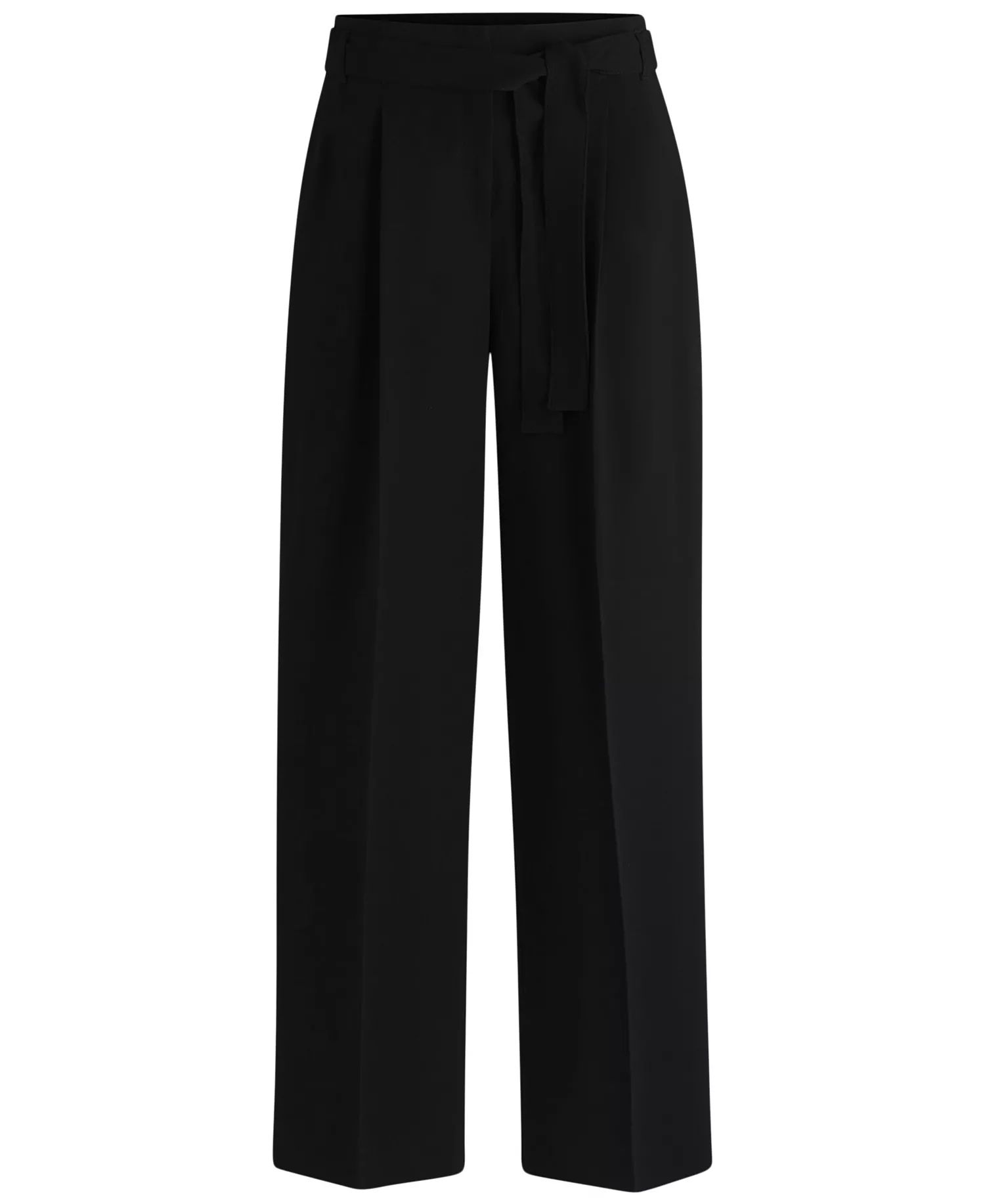 Women's Japanese Crepe Relaxed-Fit Trousers - Black - 6