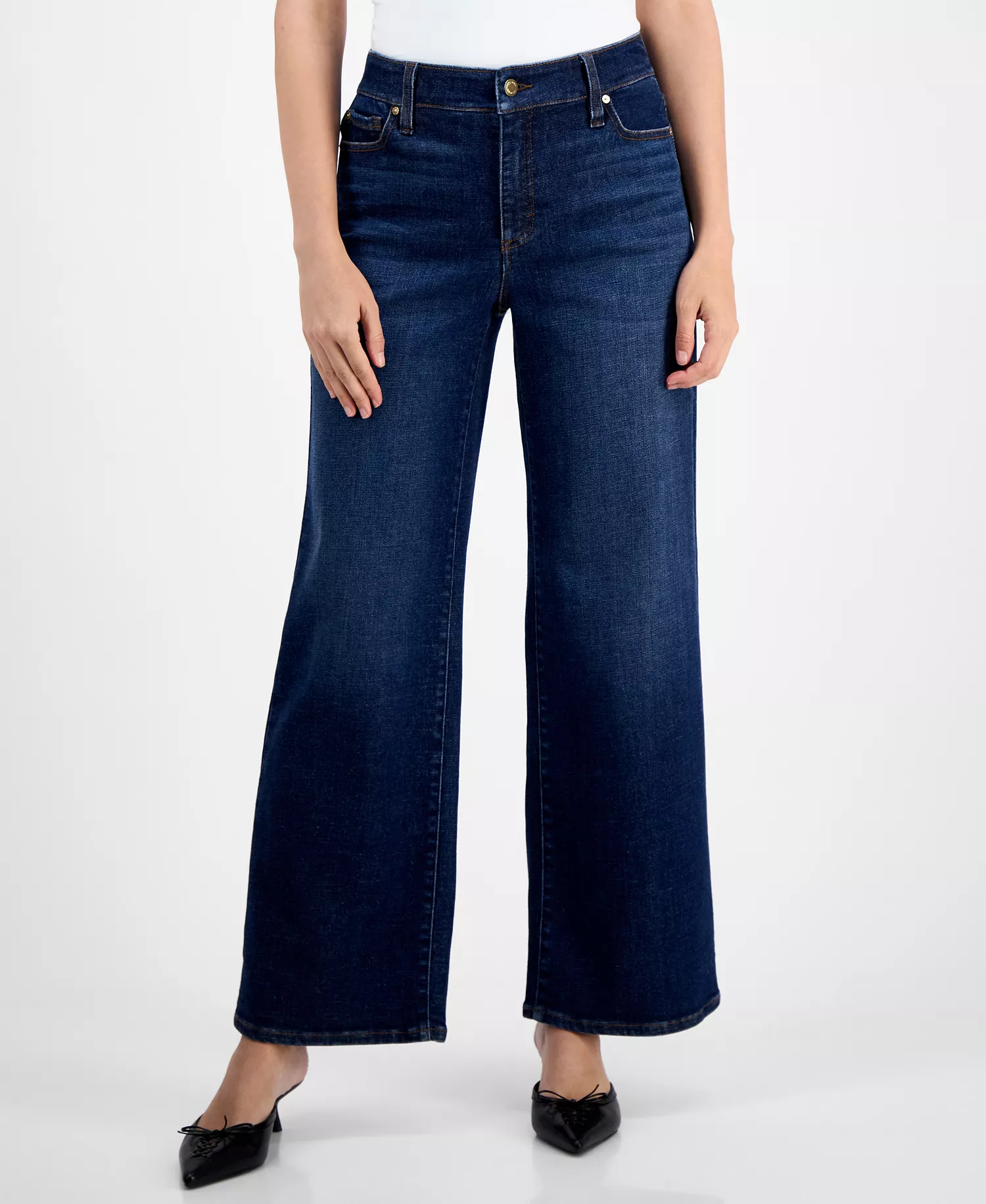 Petite High-Rise Wide-Leg Jeans, Macy's Exclusive - Essex - 0P