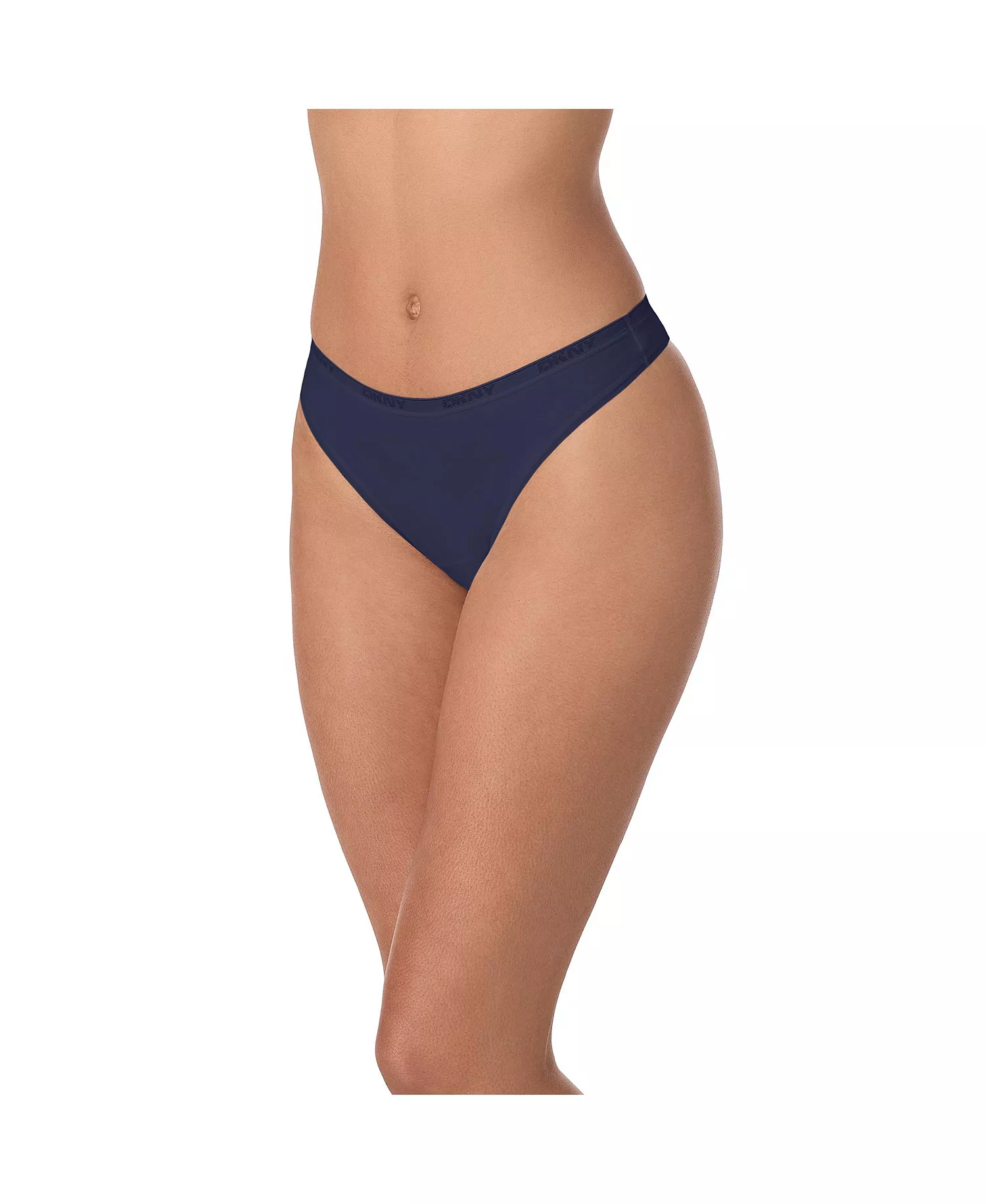 Women's Cotton Modal Thong 3 Pack- DK8461P3 - Black White Navy - L