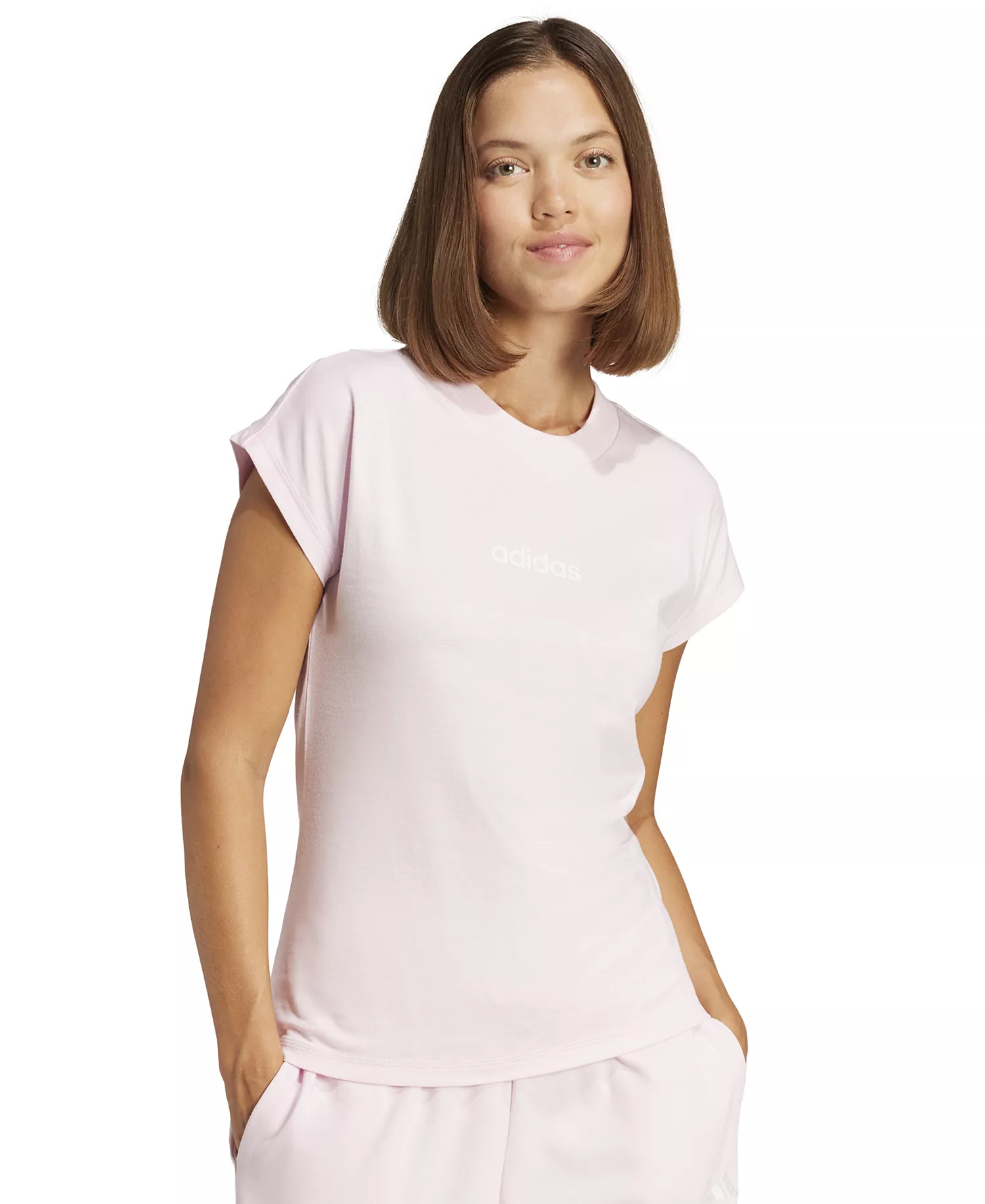 Women's Essentials Linear Cotton T-Shirt - Clear Pink - L