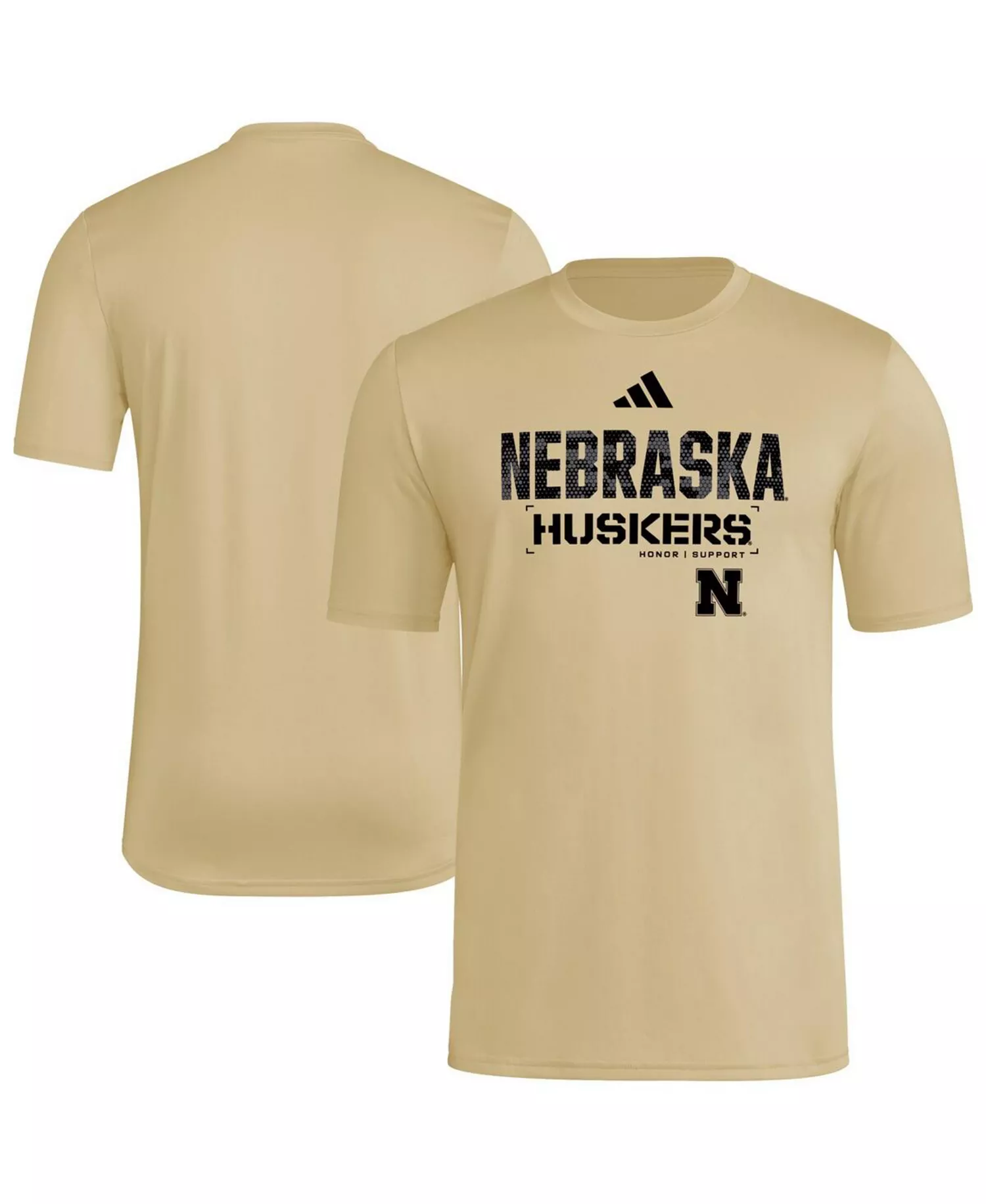 Men's Natural Nebraska Huskers 2025 Military Appreciation Pre-Game AEROREADY T-Shirt - Natural - L