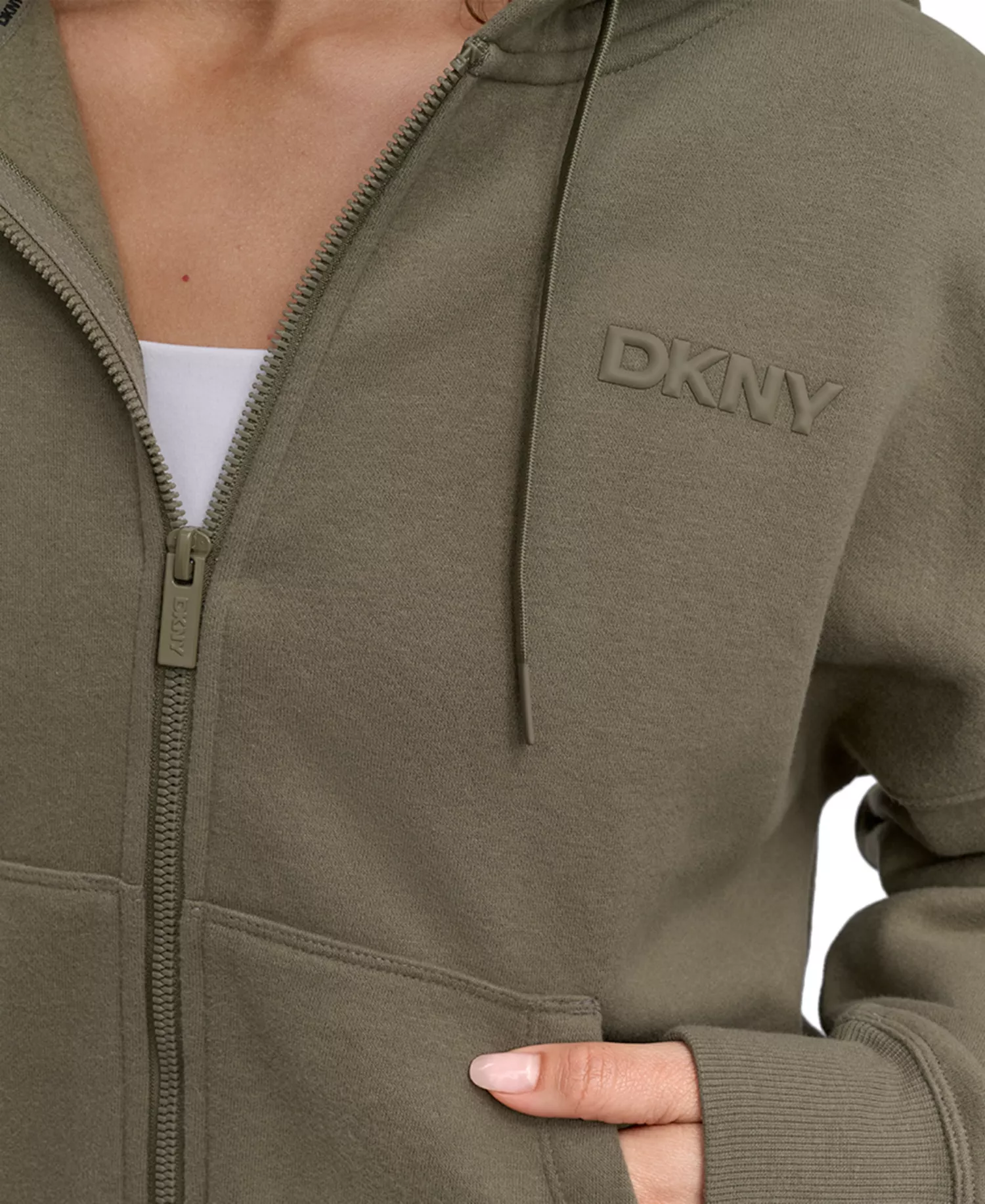 Women's Silicone Logo Full-Zip Hoodie - Utility Green - S