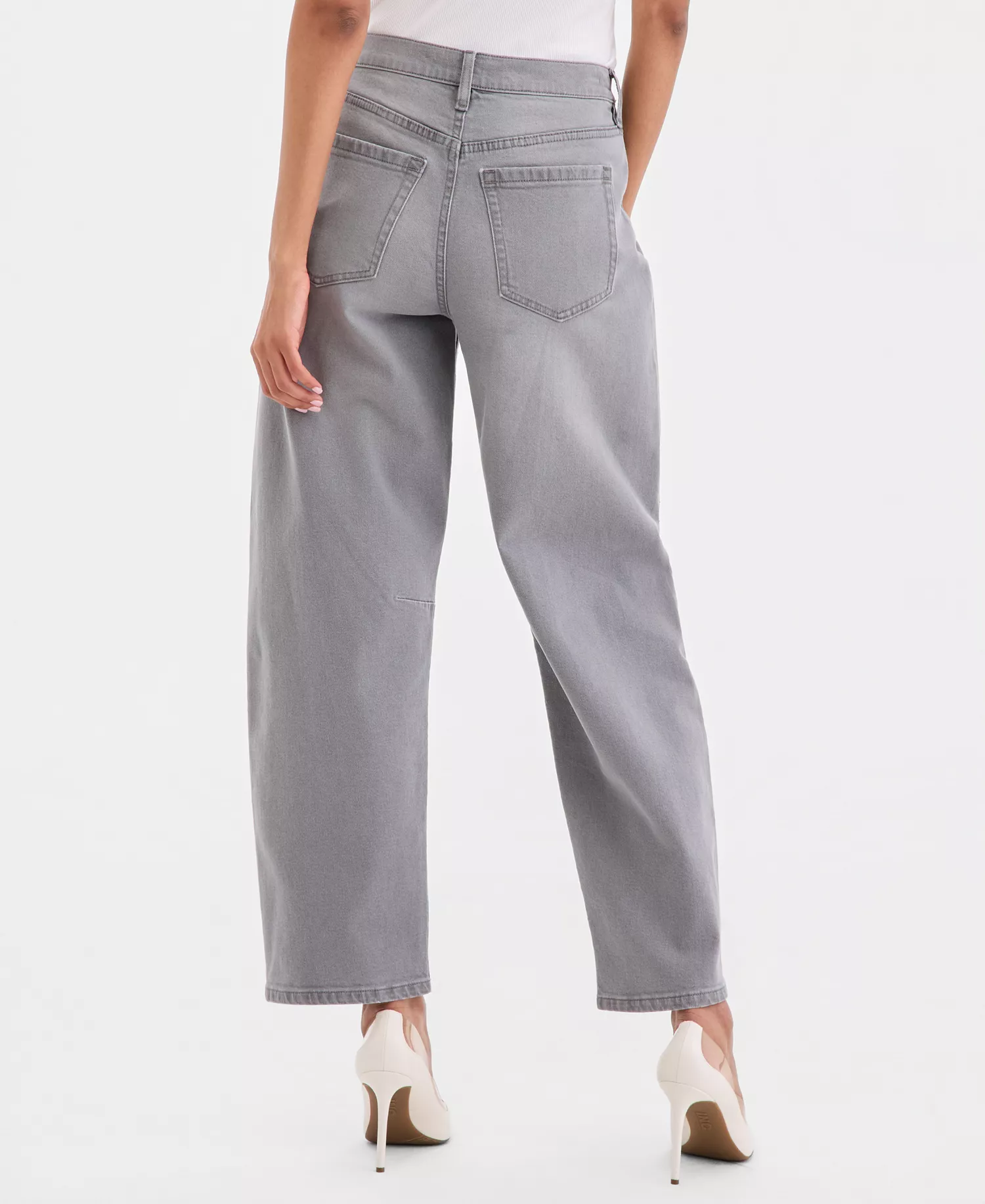 Women's High-Rise Rhinestone Barrel-Leg Jeans, Macy's Exclusive - Perry Wash - 0