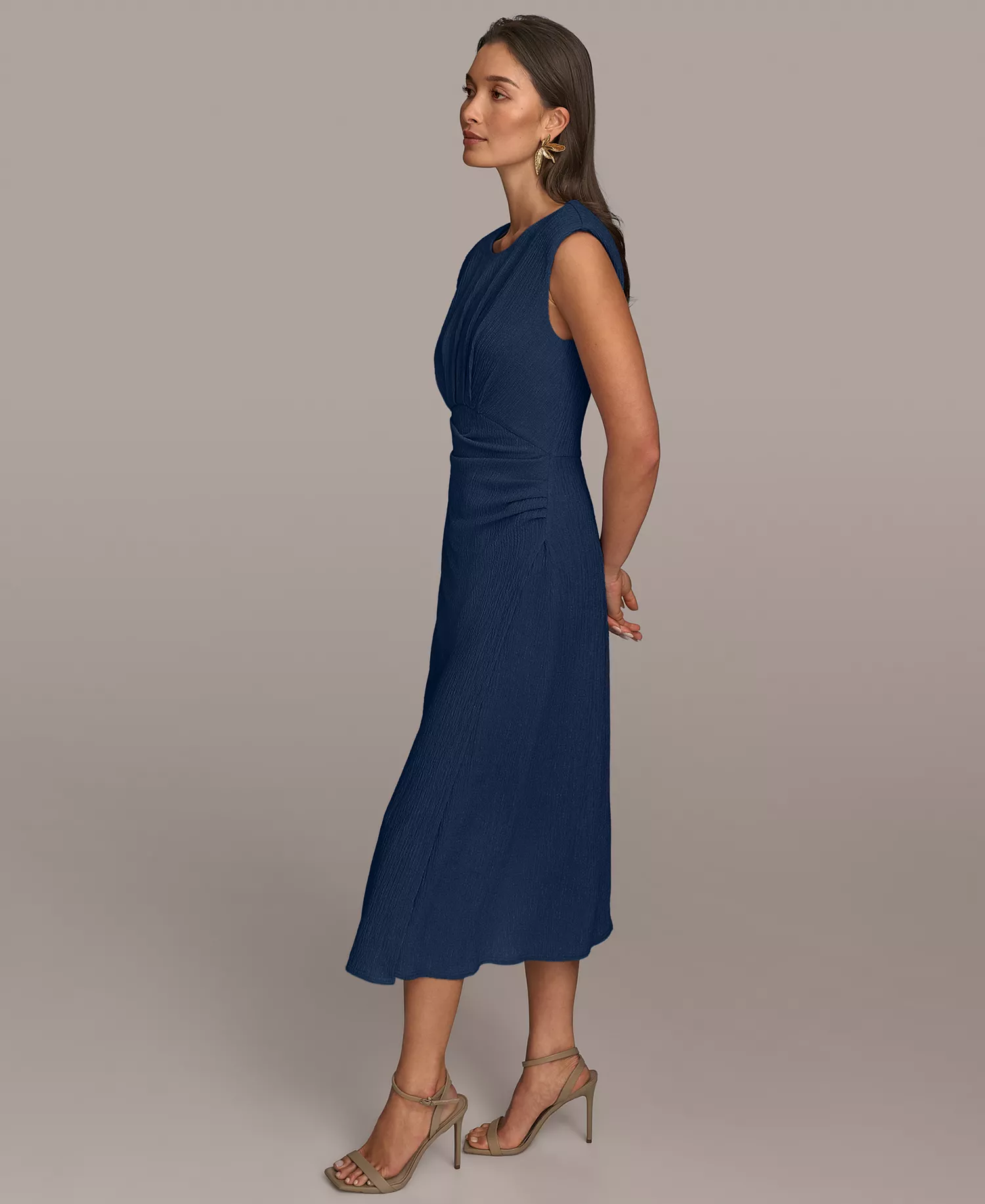 Women's Side-Ruched Midi Dress - Nightfall - 10