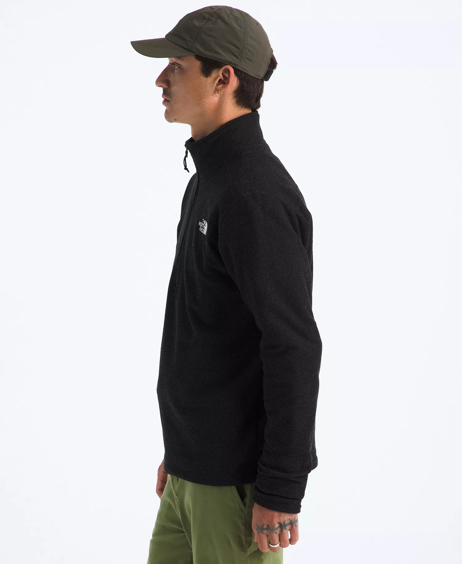 Men's Textured Cap Rock Quarter Zip Jacket - Black Heather - 2XL