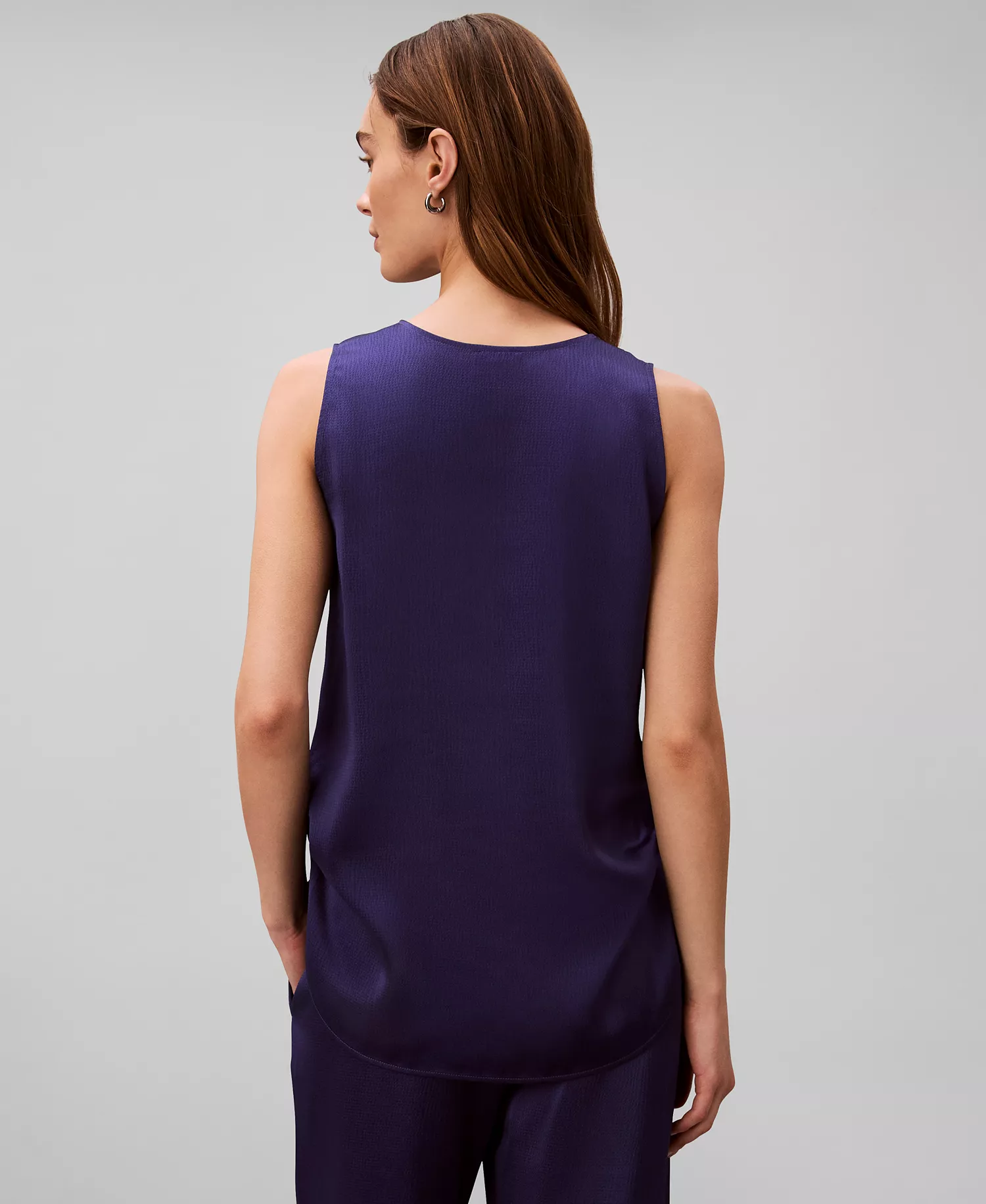 Women's Scoop Neck Tank Top and Women's Hammered Pull-On Pants - Steel Beams - L