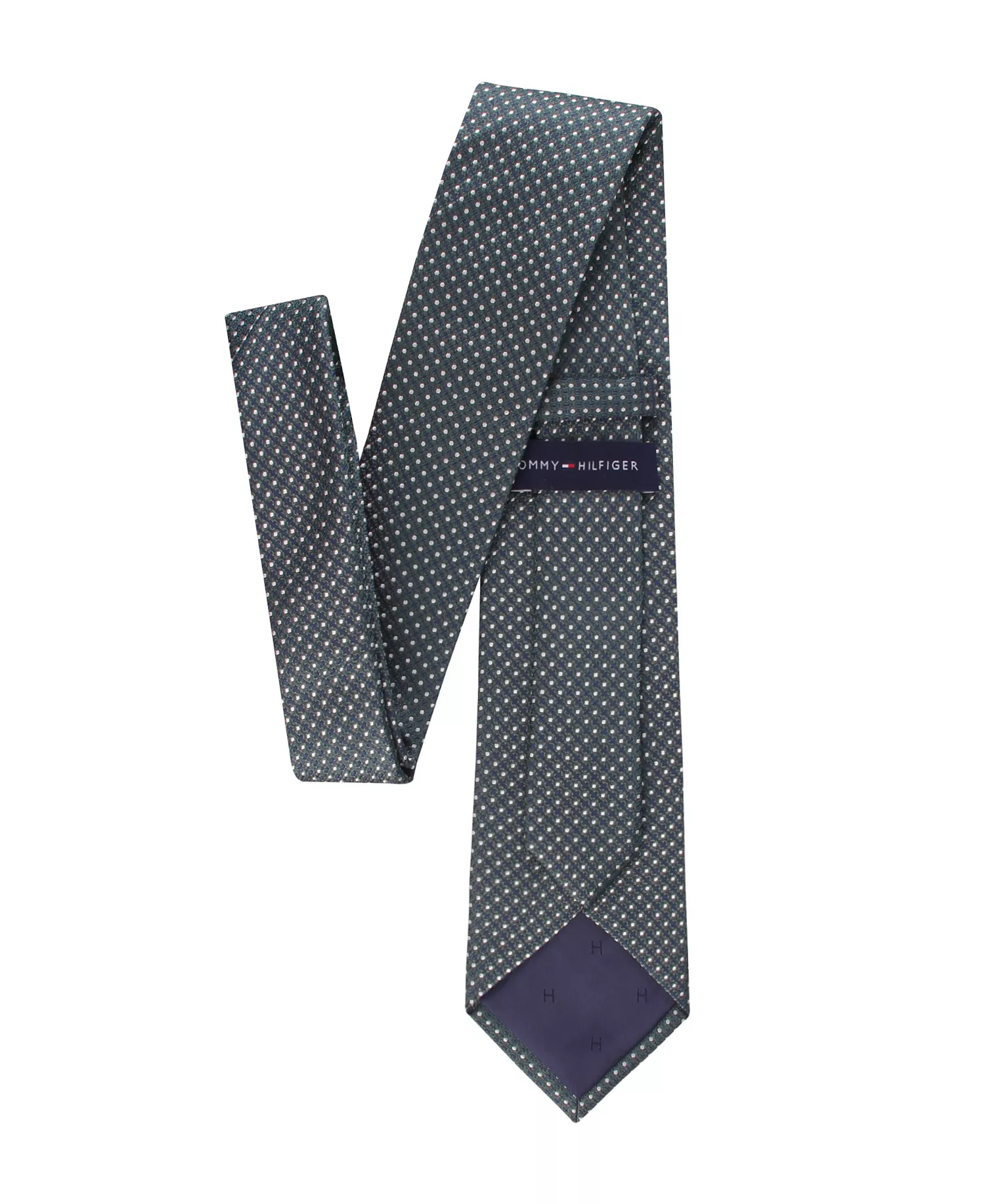 Men's Grant Micro Geometric Pattern Classic Tie - Dark teal - ONE SIZE