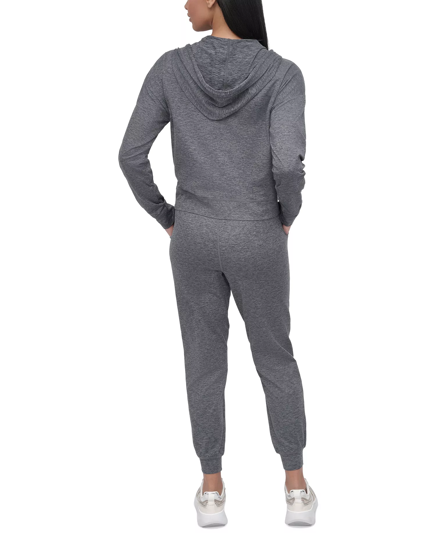 Sport Women's Spacedye Full-Zip Long-Sleeve Hoodie - Black Spacedye - M