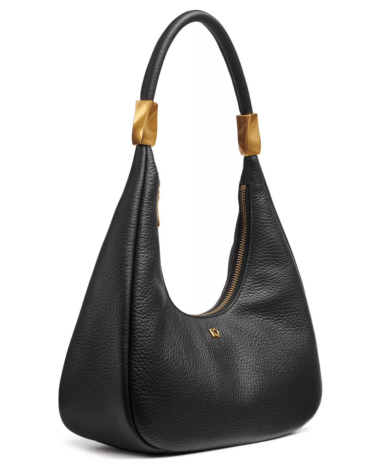 Quogue Leather Small Hobo Shoulder - Black/Gold - NO SIZE