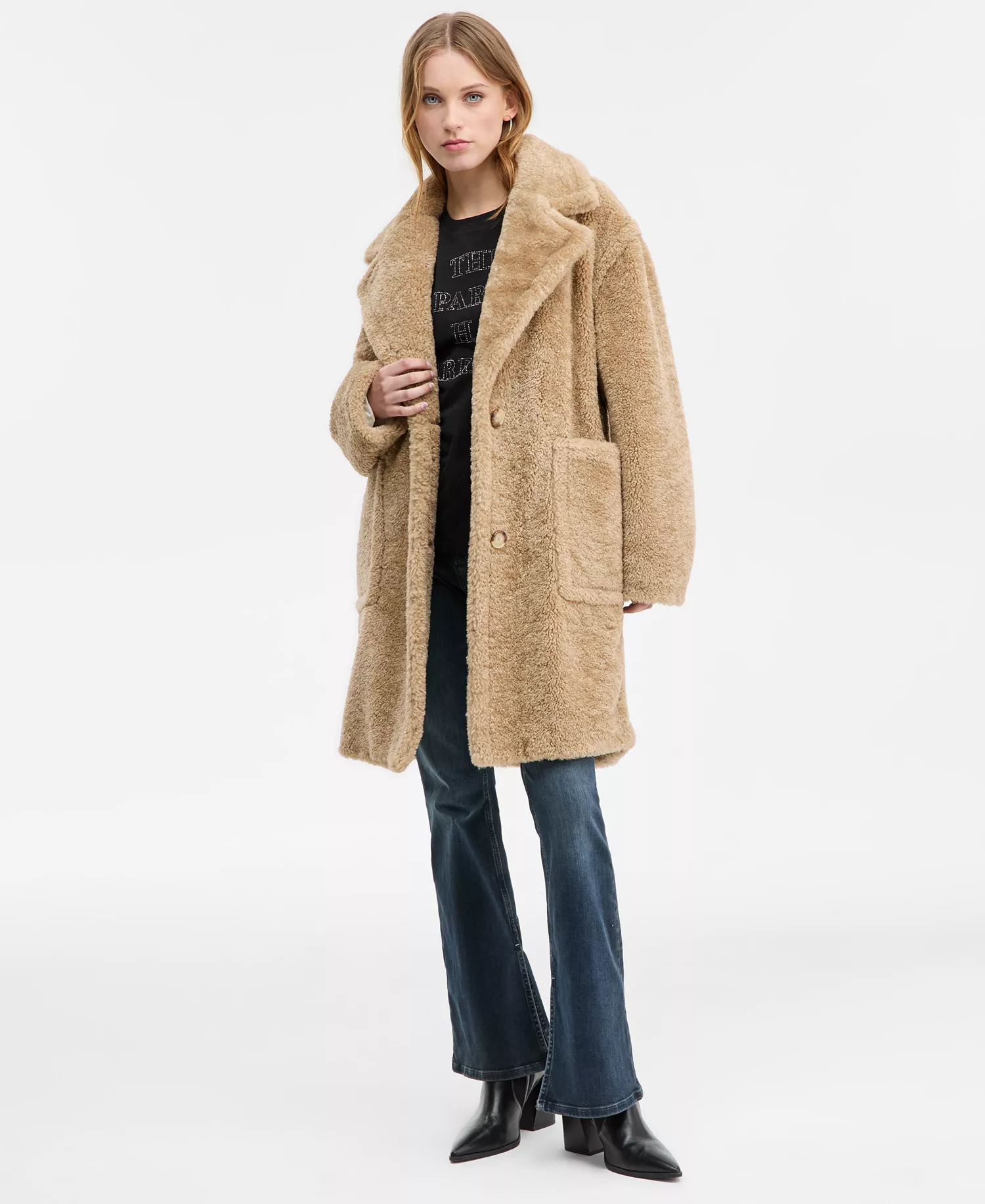 Women's Oversized Teddy Faux-Fur Coat - Rustcopper - 14