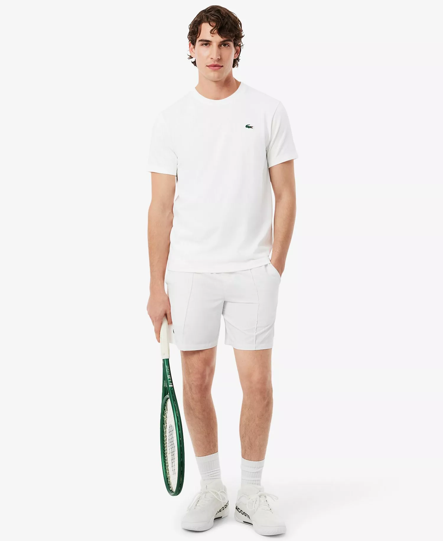 Men's Ultra-Dry Printed Crewneck Tennis T-Shirt - White - L