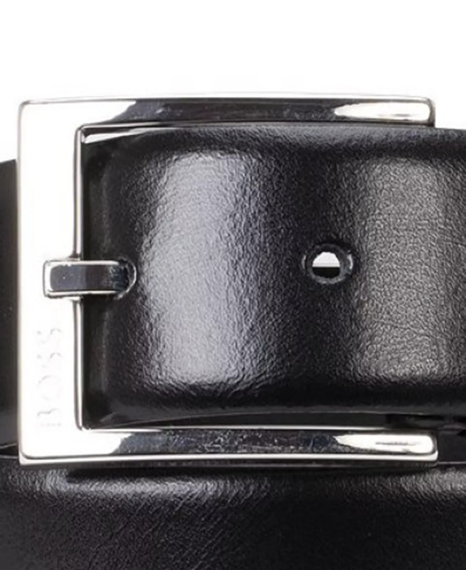 Men's Silver-Tone Buckle Belt - Black - 30